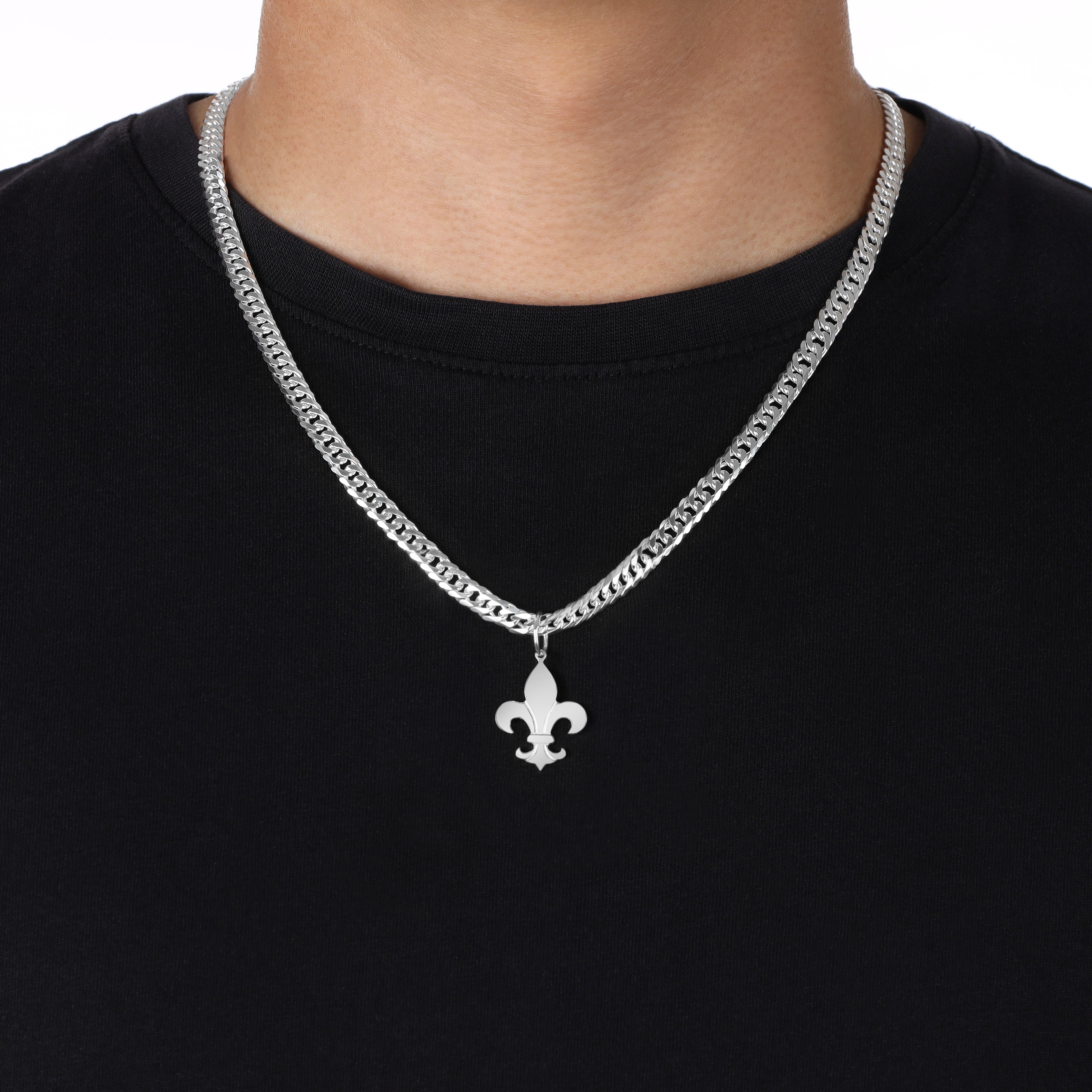 Set 11 - Doppel Panzerkette 6mm + Anhänger aus 925 Silber - Taipan Schmuck