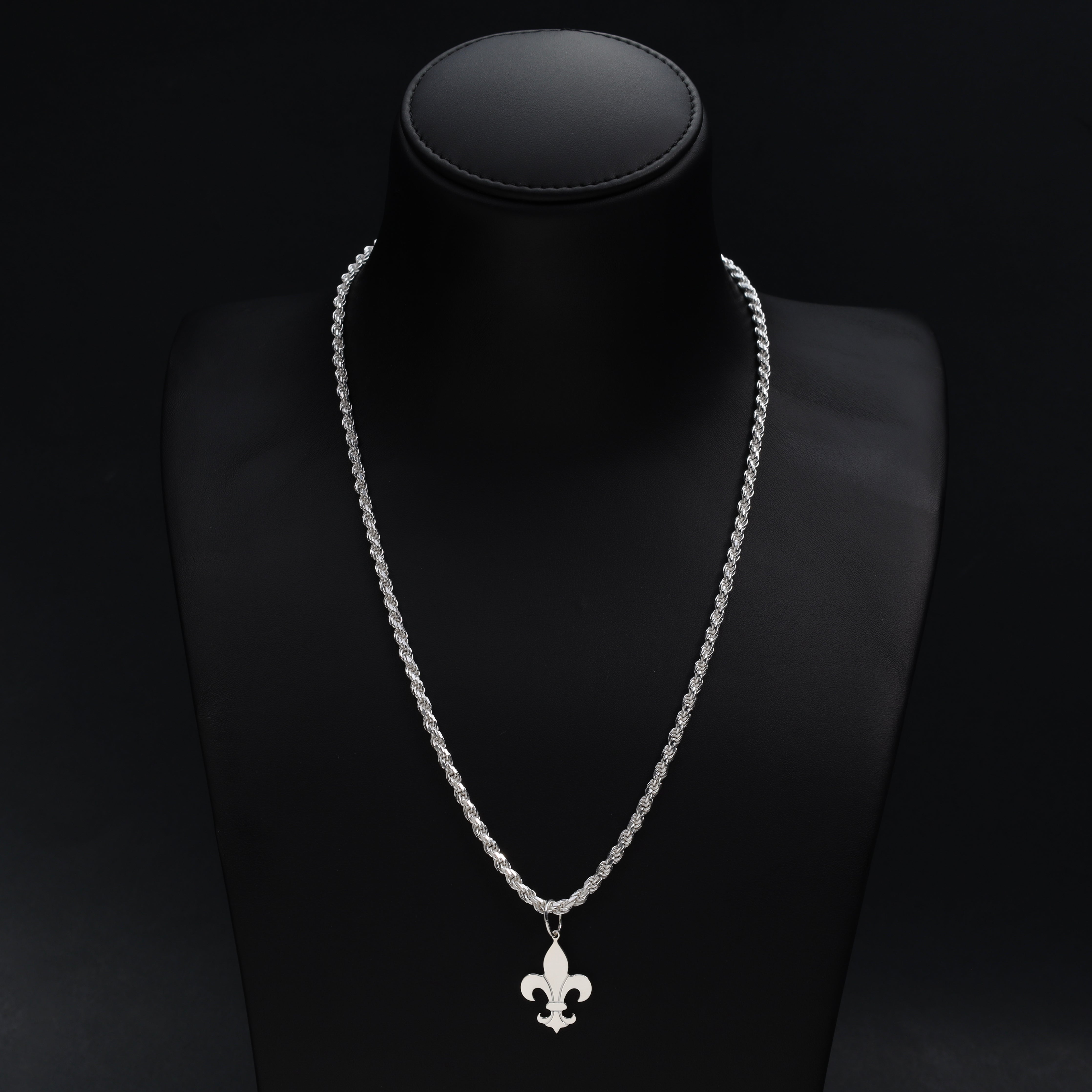 Set 10 - Kordelkette 3,5mm + Anhänger aus 925 Silber - Taipan Schmuck