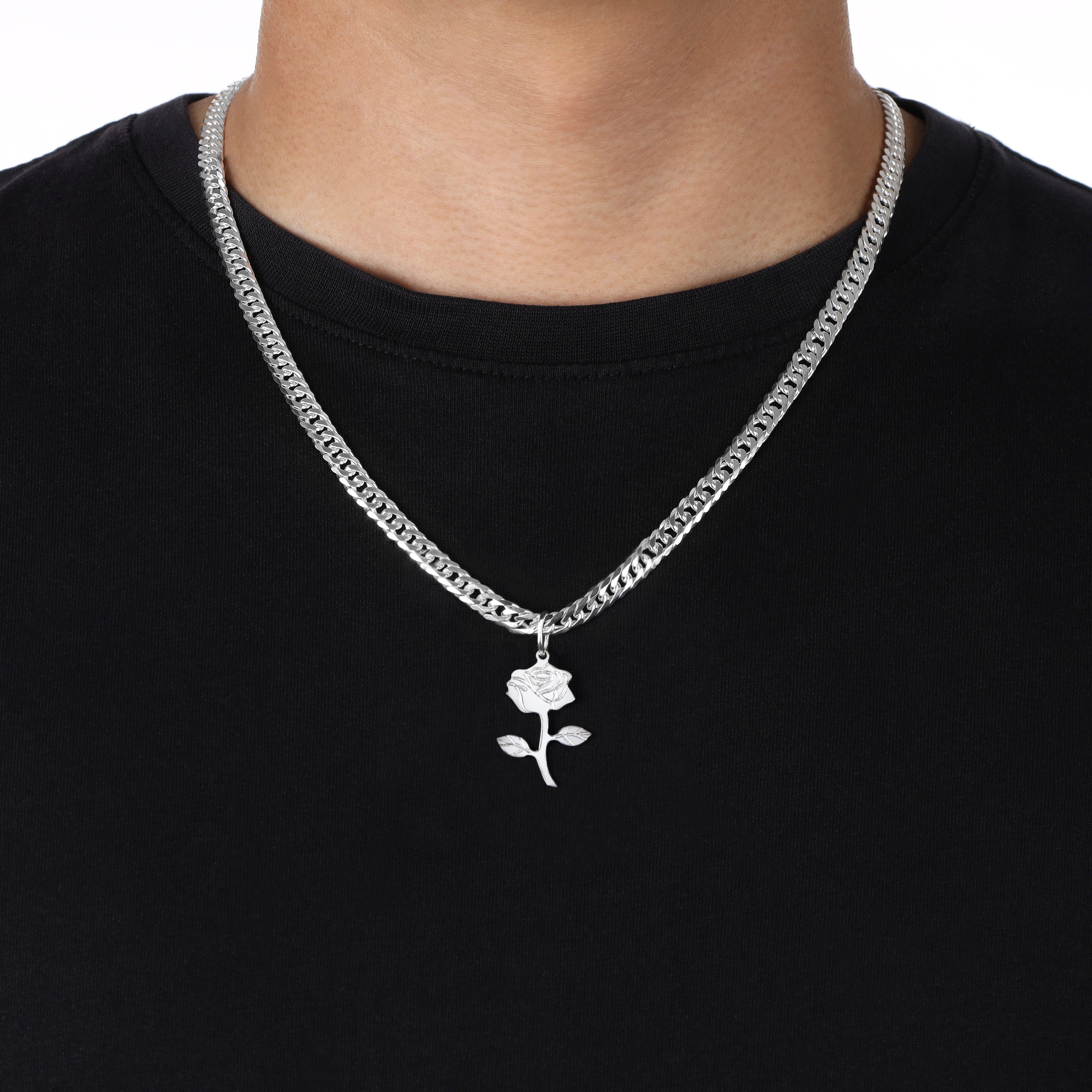 Verschiedene Anhänger aus 925 Sterlingsilber Rose / Lilie / Betende Hände / Feder / Palme - Taipan Schmuck