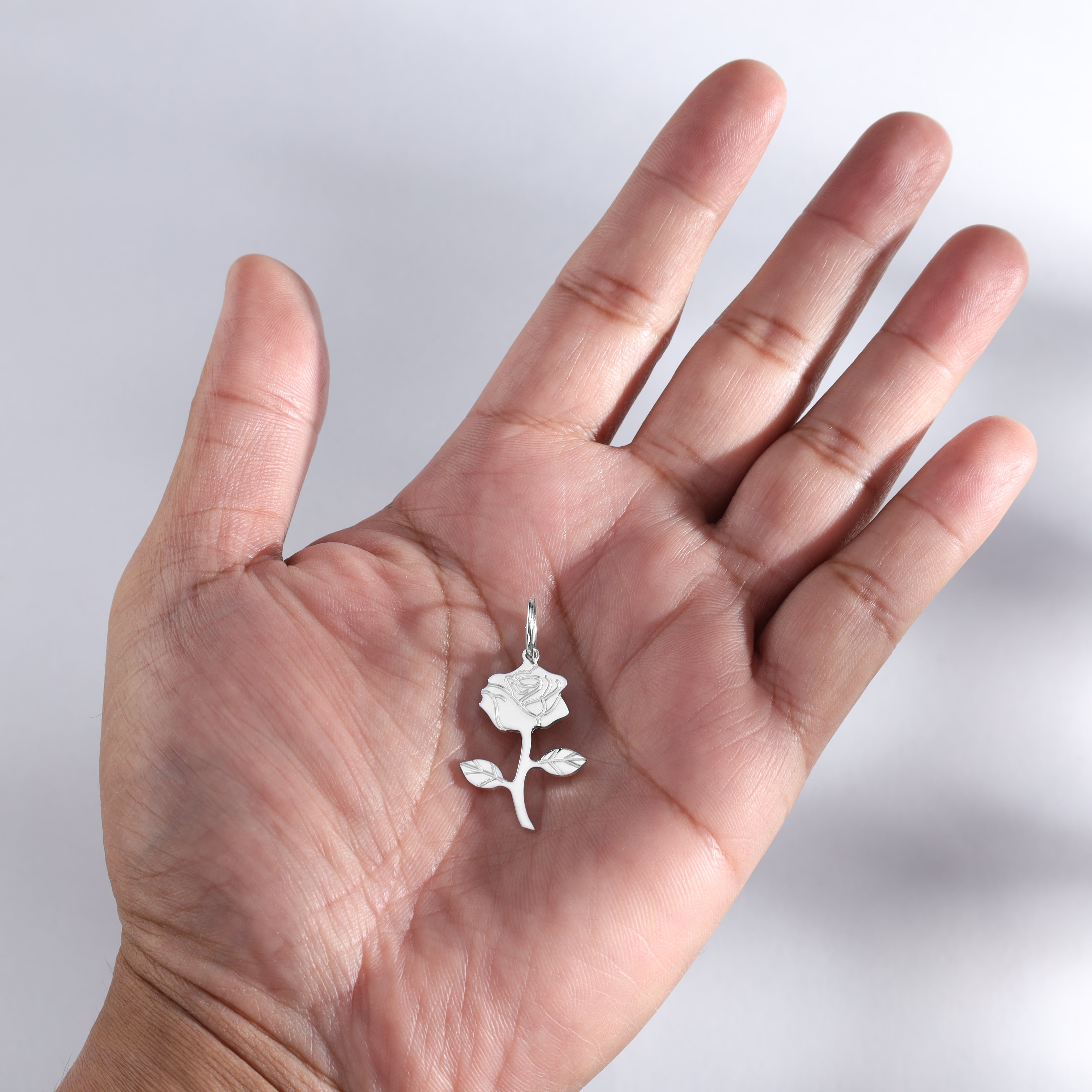 Verschiedene Anhänger aus 925 Sterlingsilber Rose / Lilie / Betende Hände / Feder / Palme - Taipan Schmuck