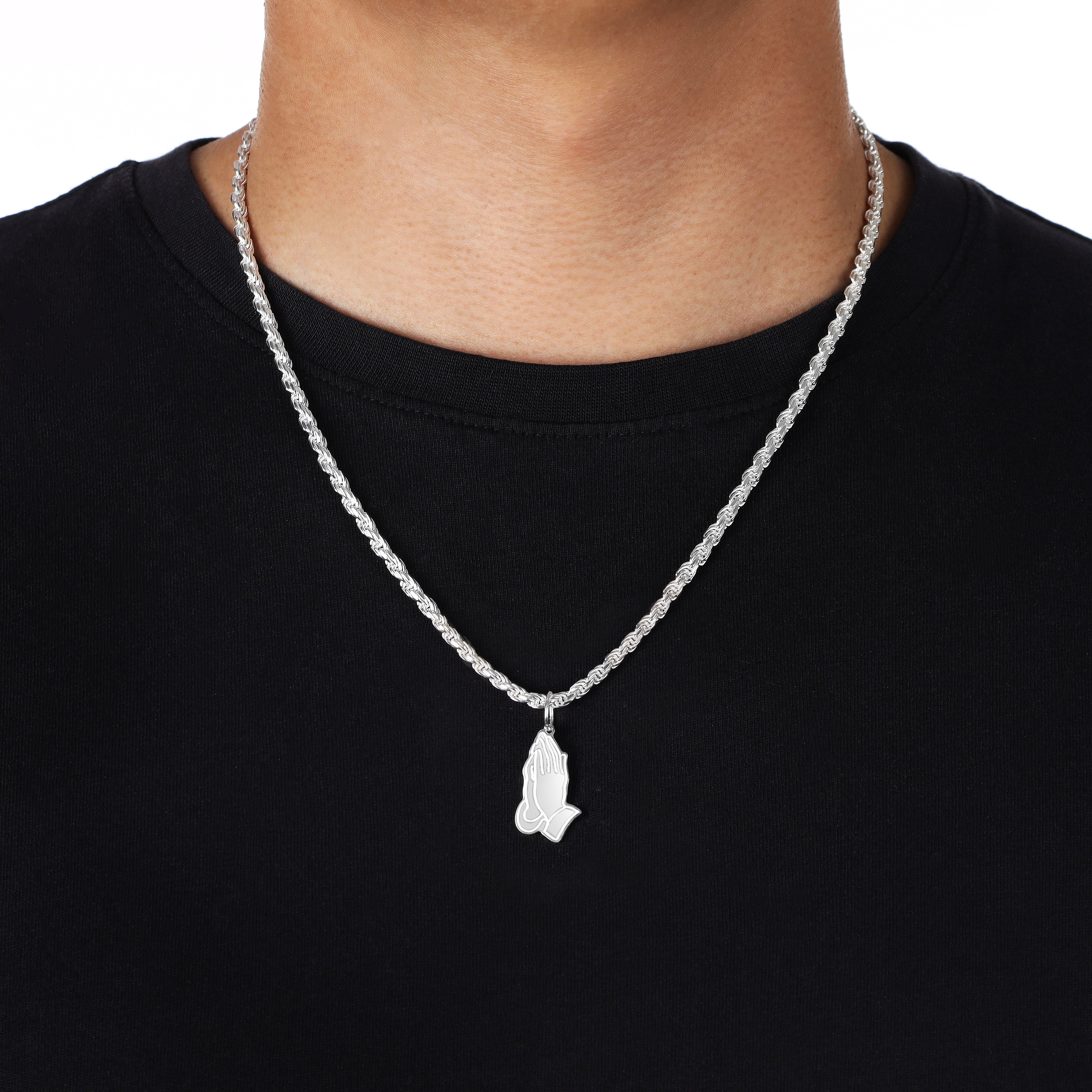 Verschiedene Anhänger aus 925 Sterlingsilber Rose / Lilie / Betende Hände / Feder / Palme - Taipan Schmuck