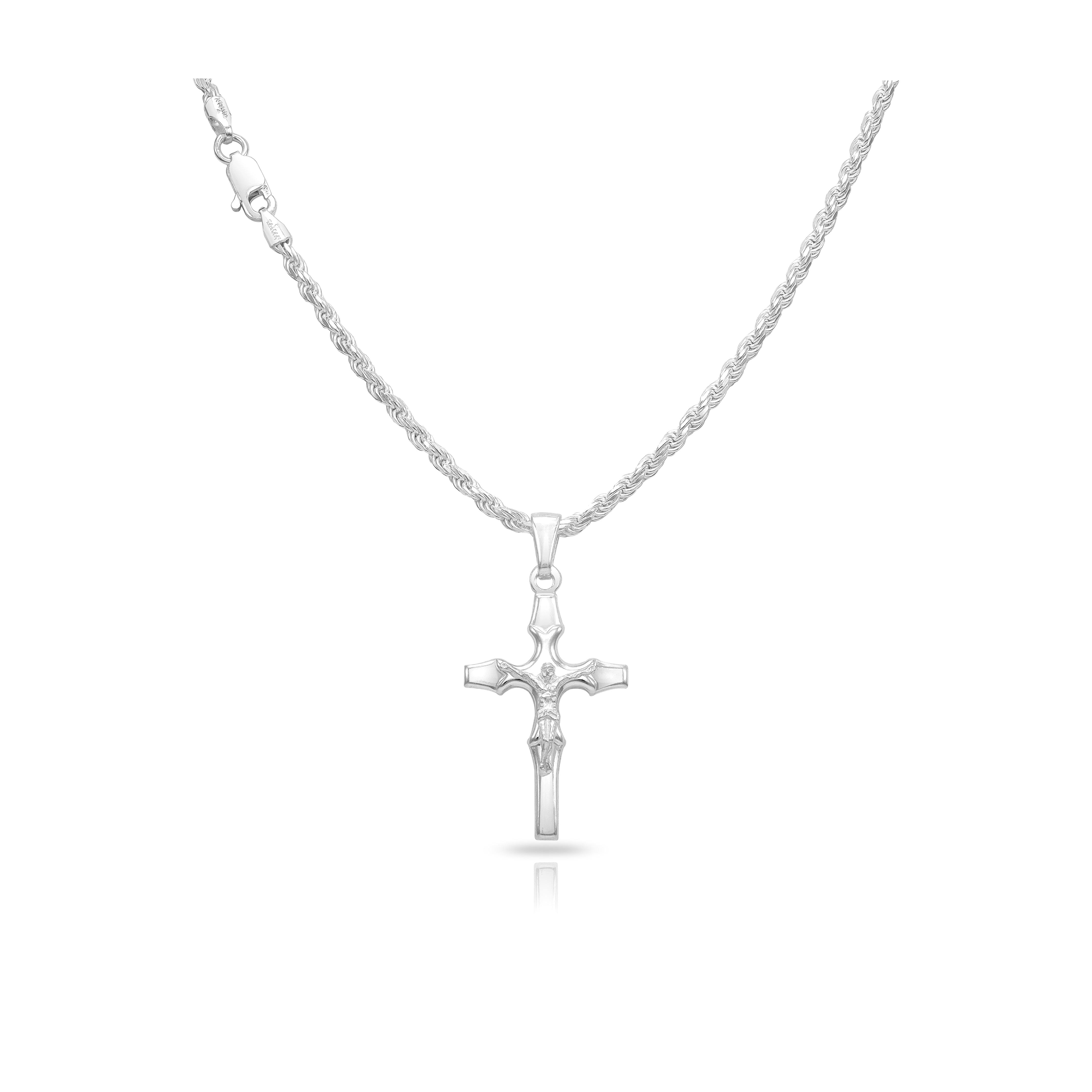 Kreuz mit Jesus Anhänger aus 925 Sterlingsilber (PE409) - Taipan Schmuck