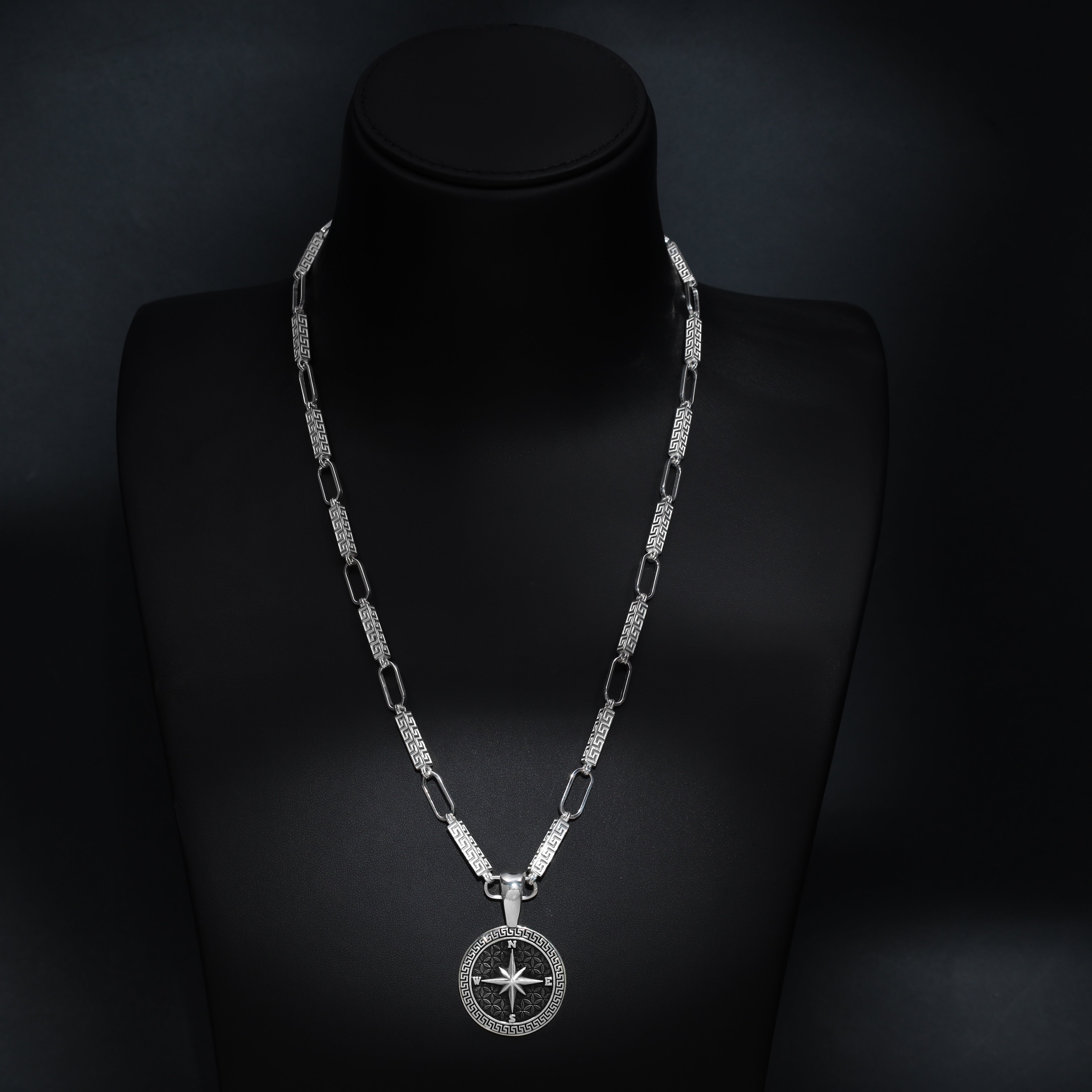 Kompass Anhänger aus 925 Sterlingsilber oxidiert (PE463) "Oriental Dream" - Taipan Schmuck