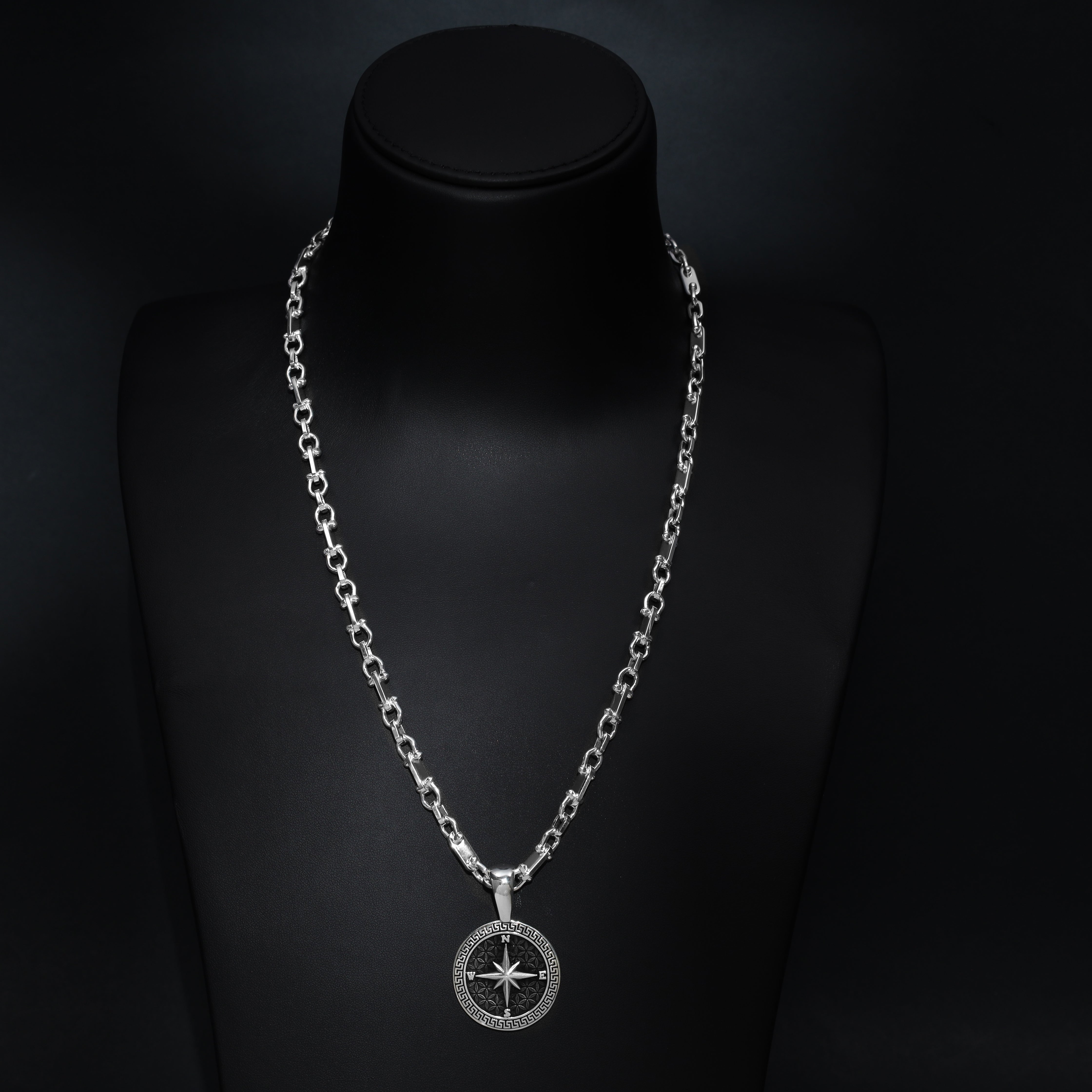 Kompass Anhänger aus 925 Sterlingsilber oxidiert (PE463) "Oriental Dream" - Taipan Schmuck