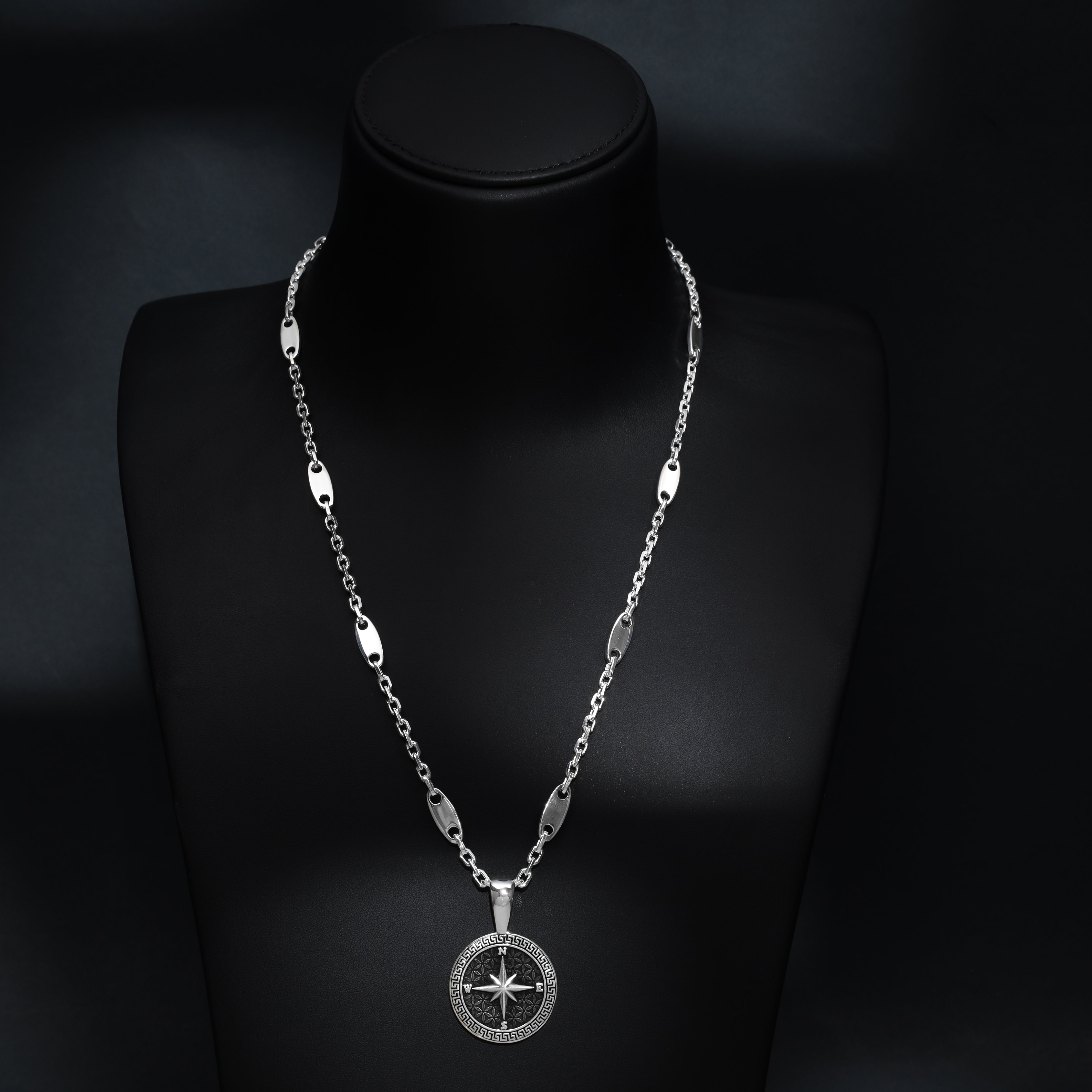 Kompass Anhänger aus 925 Sterlingsilber oxidiert (PE463) "Oriental Dream" - Taipan Schmuck