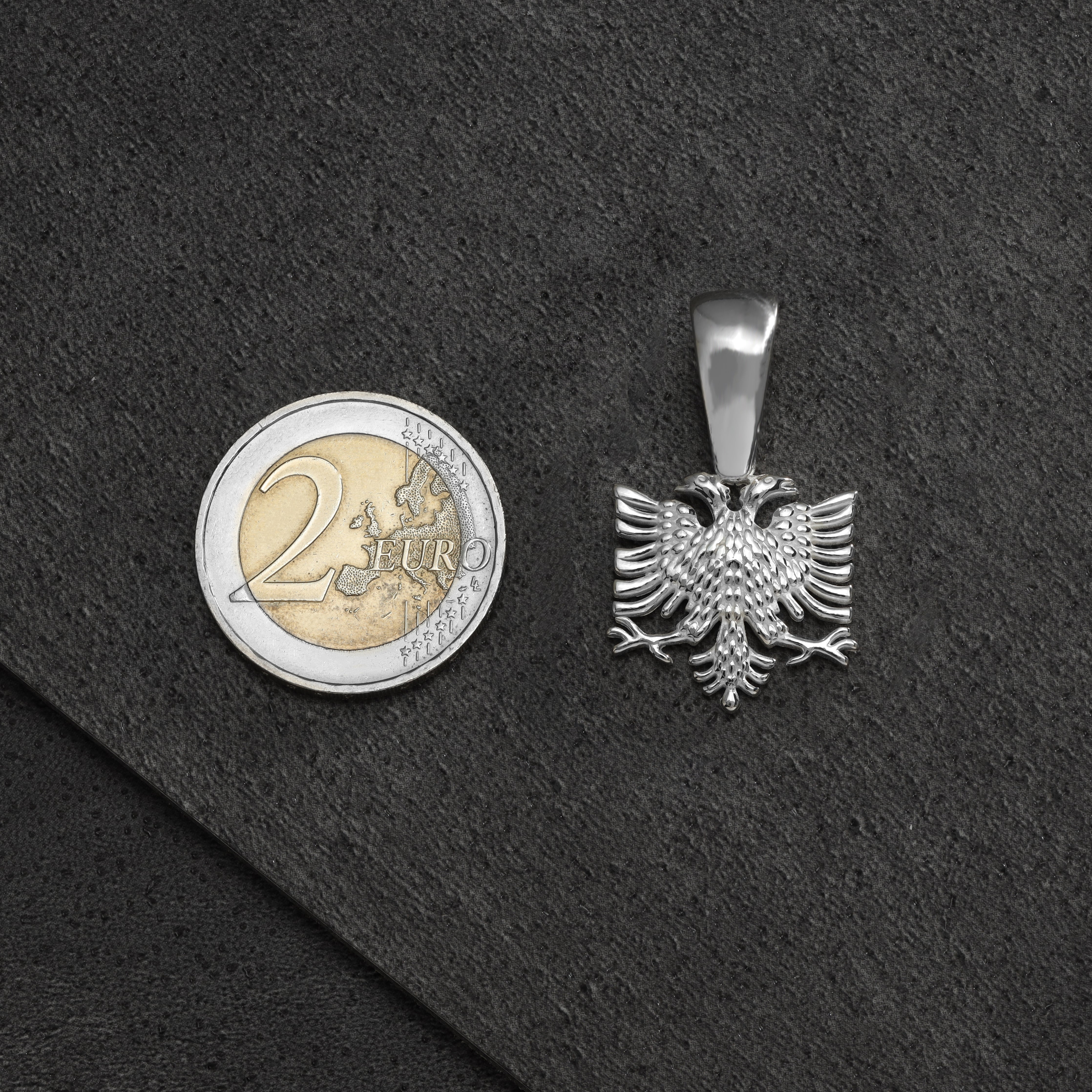 Albanischer Adler Albanian Eagle Flagge Shqiptar Anhänger aus 925 Sterlingsilber (PE471) - Taipan Schmuck