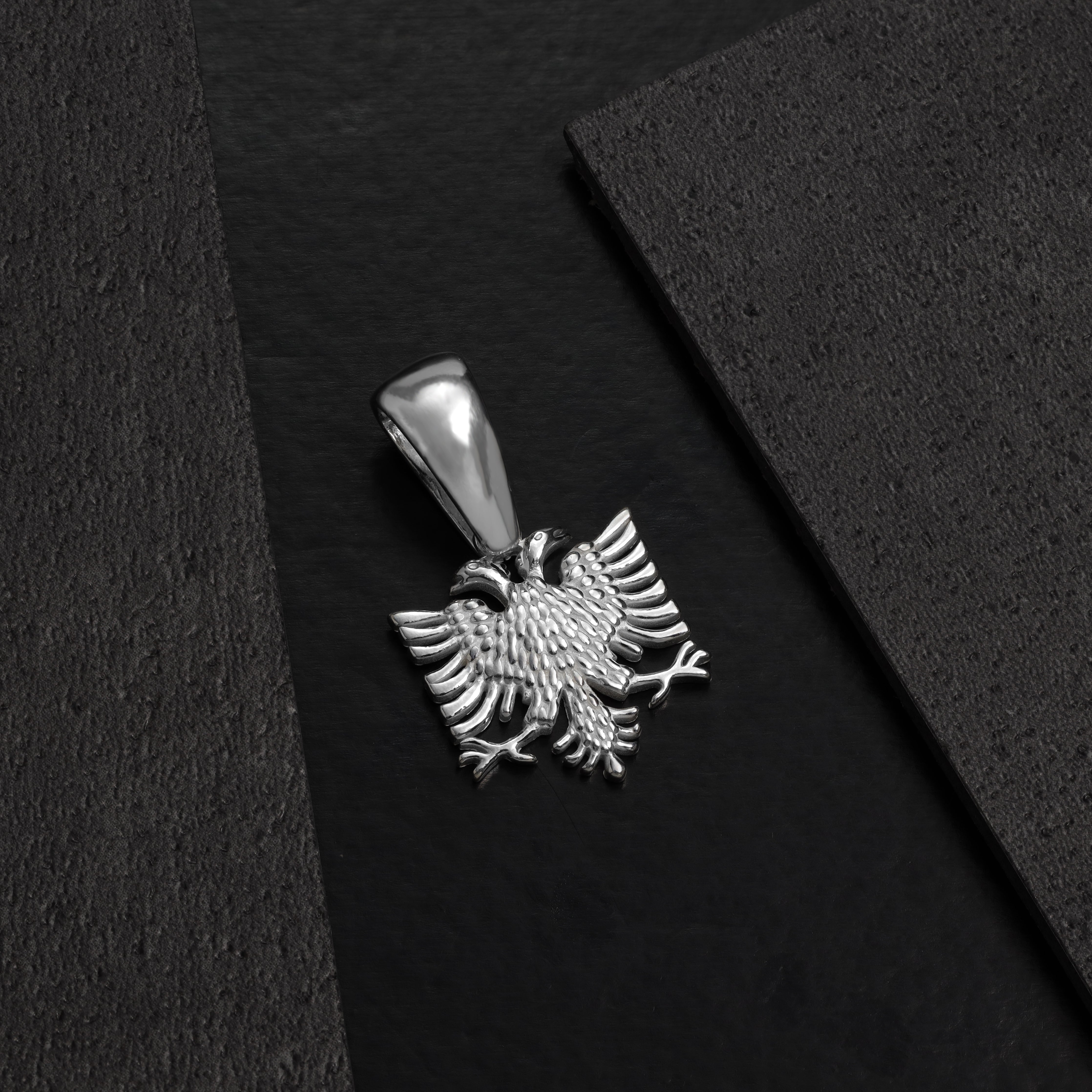 Albanischer Adler Albanian Eagle Flagge Shqiptar Anhänger aus 925 Sterlingsilber (PE471) - Taipan Schmuck