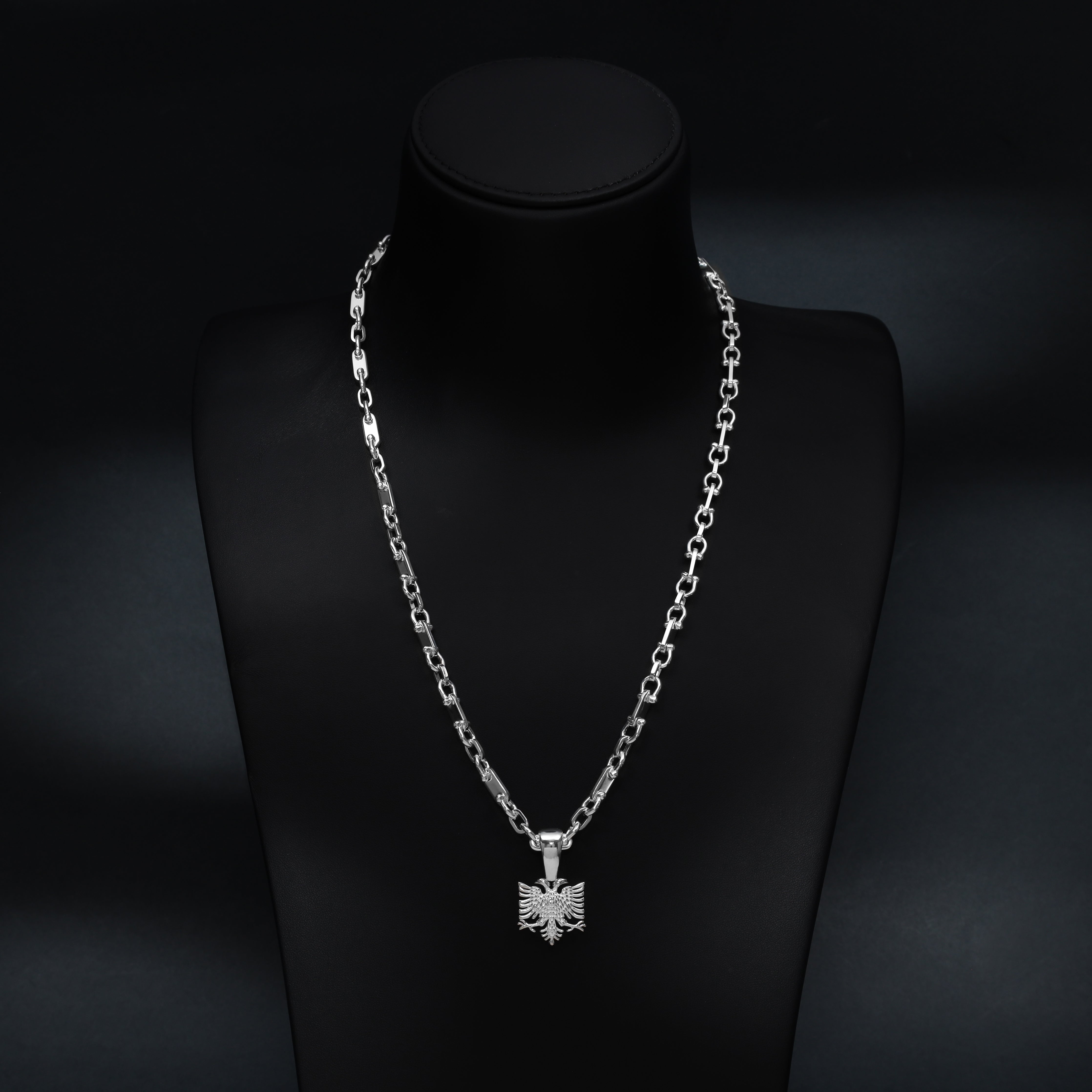 Albanischer Adler Albanian Eagle Flagge Shqiptar Anhänger aus 925 Sterlingsilber (PE471) - Taipan Schmuck