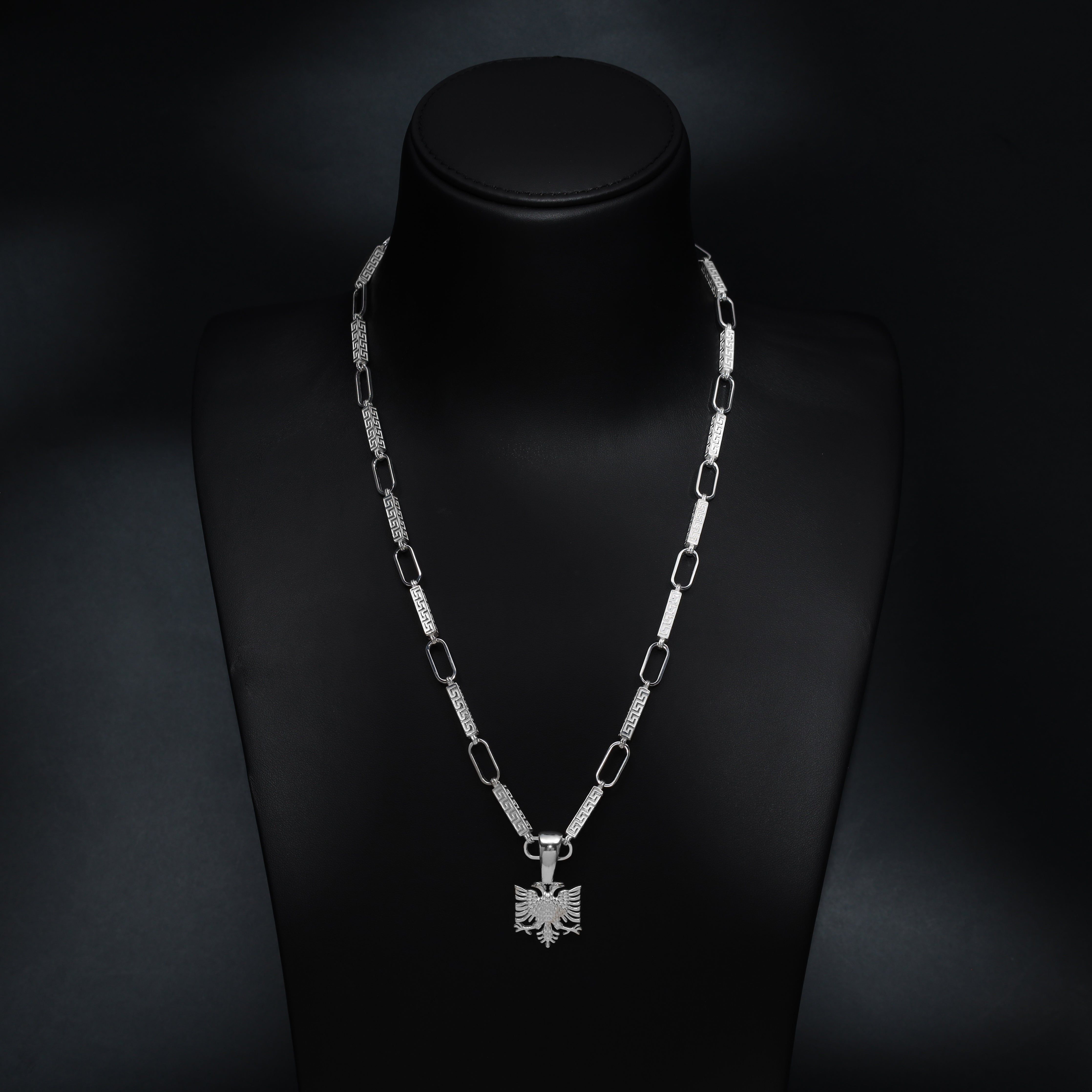 Albanischer Adler Albanian Eagle Flagge Shqiptar Anhänger aus 925 Sterlingsilber (PE471) - Taipan Schmuck
