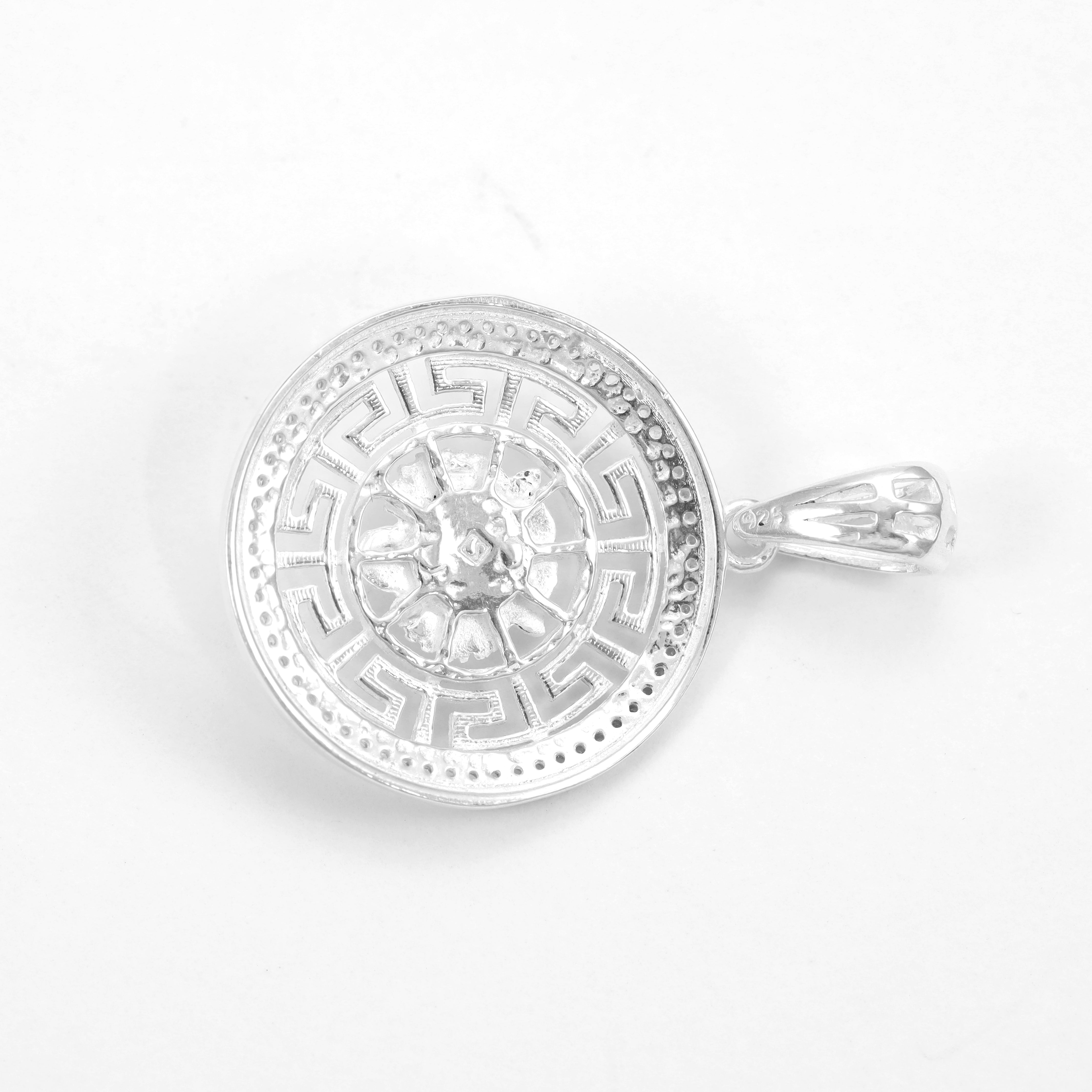 Tiger mit Santorini Design Iced Out Stil Zirkonia Anhänger aus 925 Sterlingsilber Kettenanhänger - Taipan Schmuck