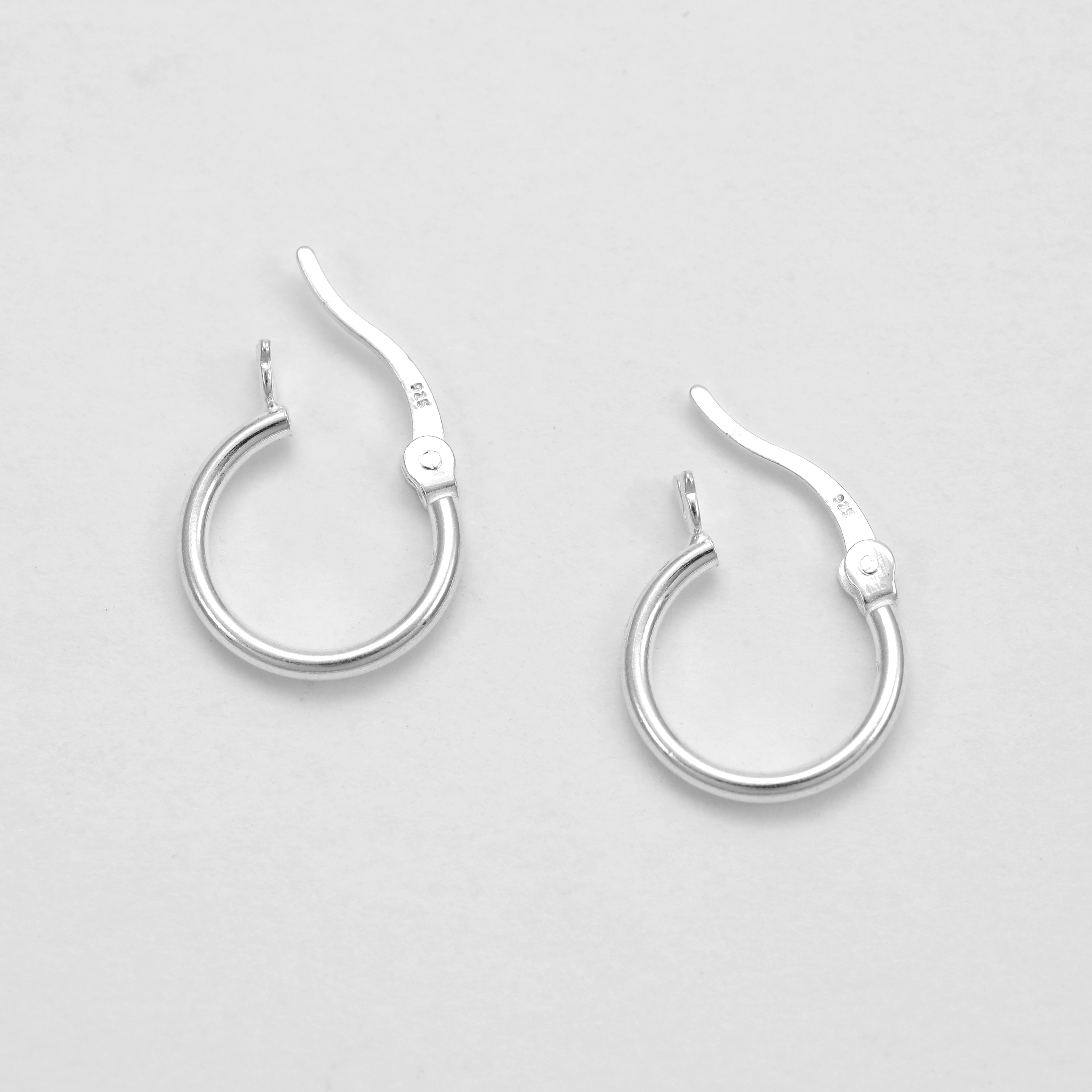 Unisex Ohrringe rund Creolen Hoop aus 925 Sterlingsilber - Taipan Schmuck