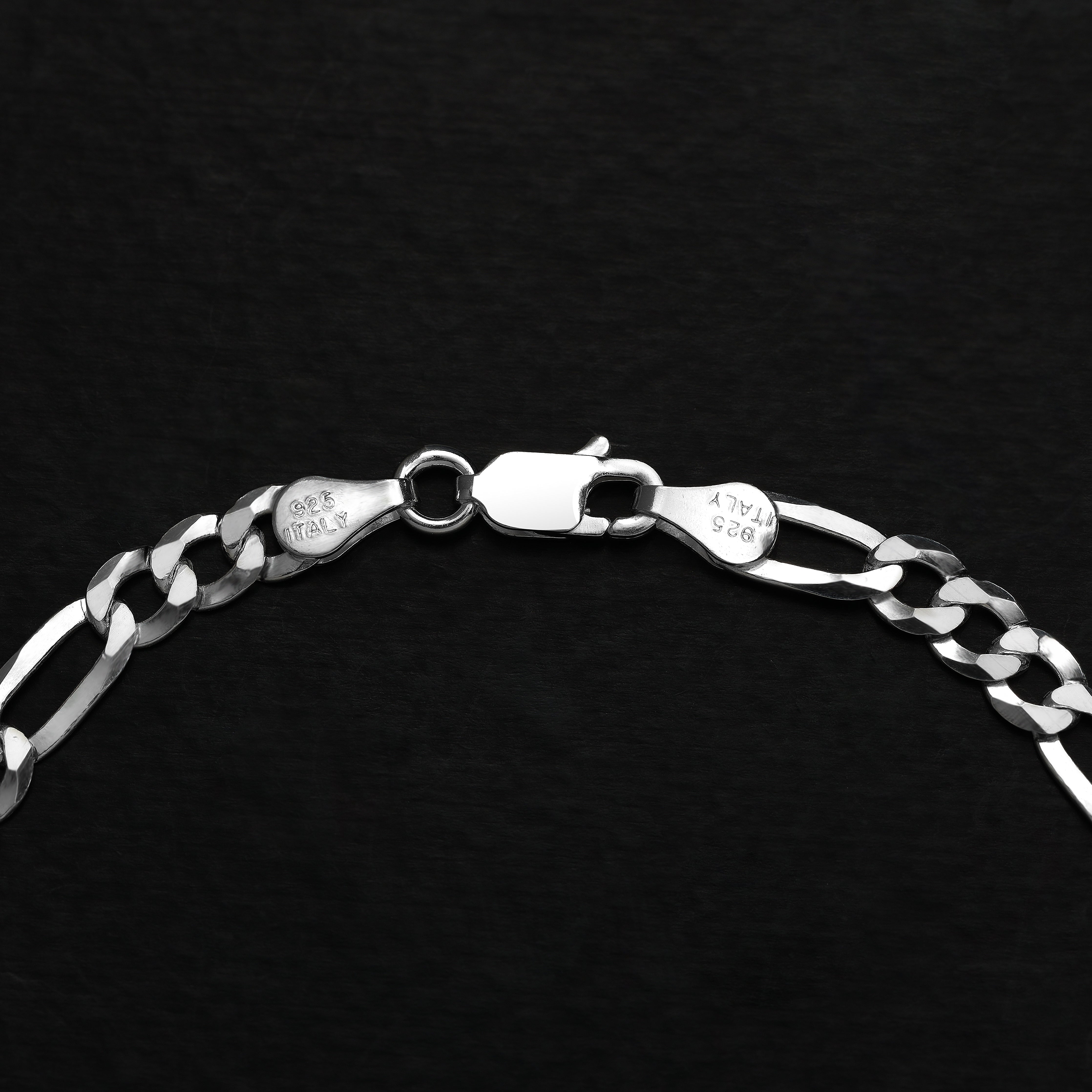 Figarokette 4mm Armband - 925 Silber - Taipan Schmuck