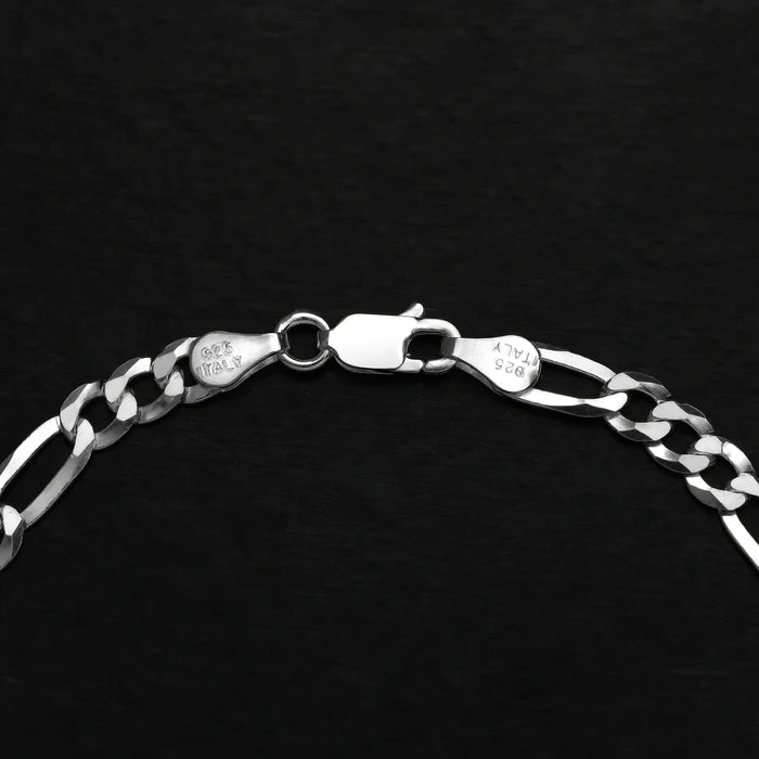 Set - Figarokette 4mm breit aus 925 Sterlingsilber - Kostenloses Armband - Taipan Schmuck