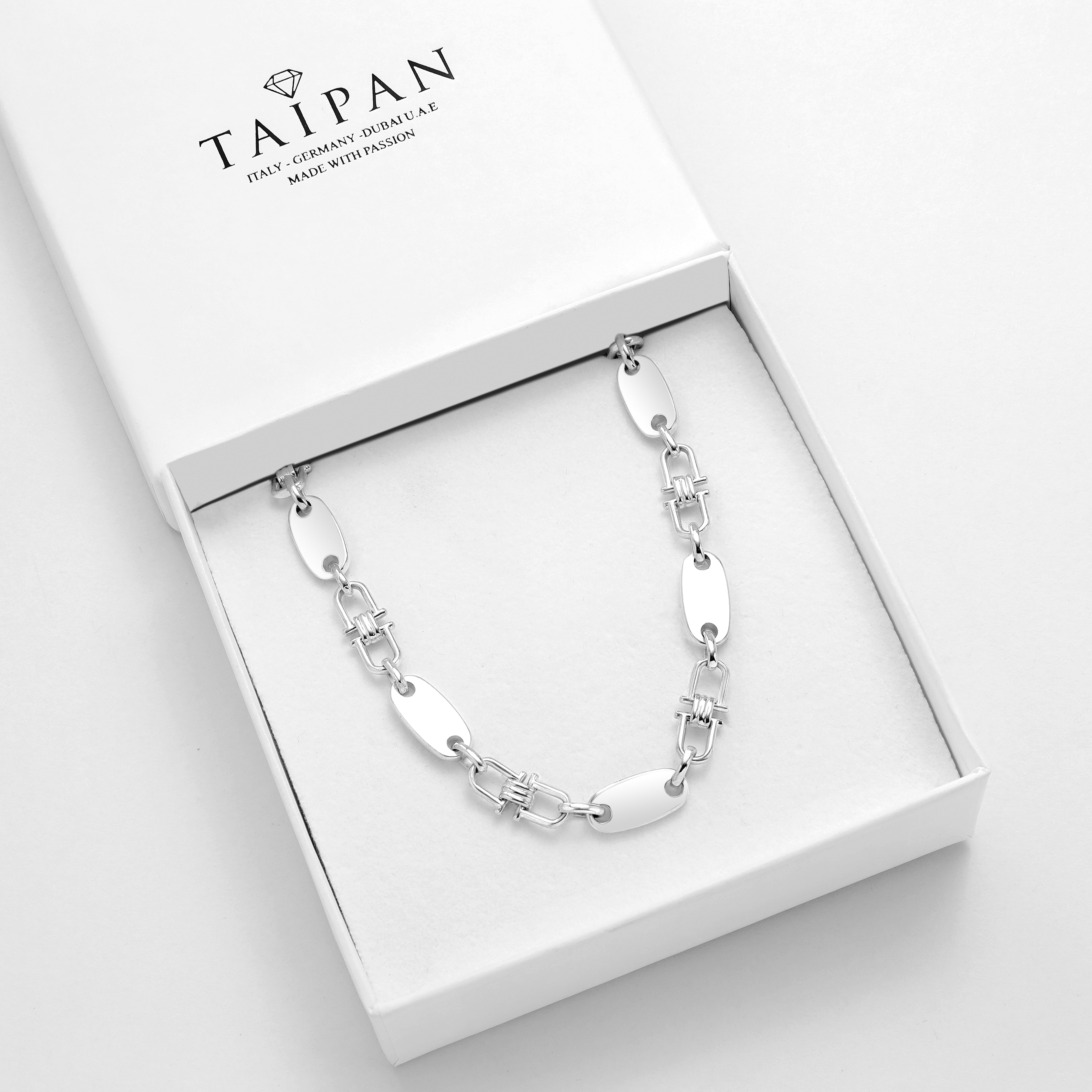 Plattenkette 6mm - 925 Silber - Taipan Schmuck