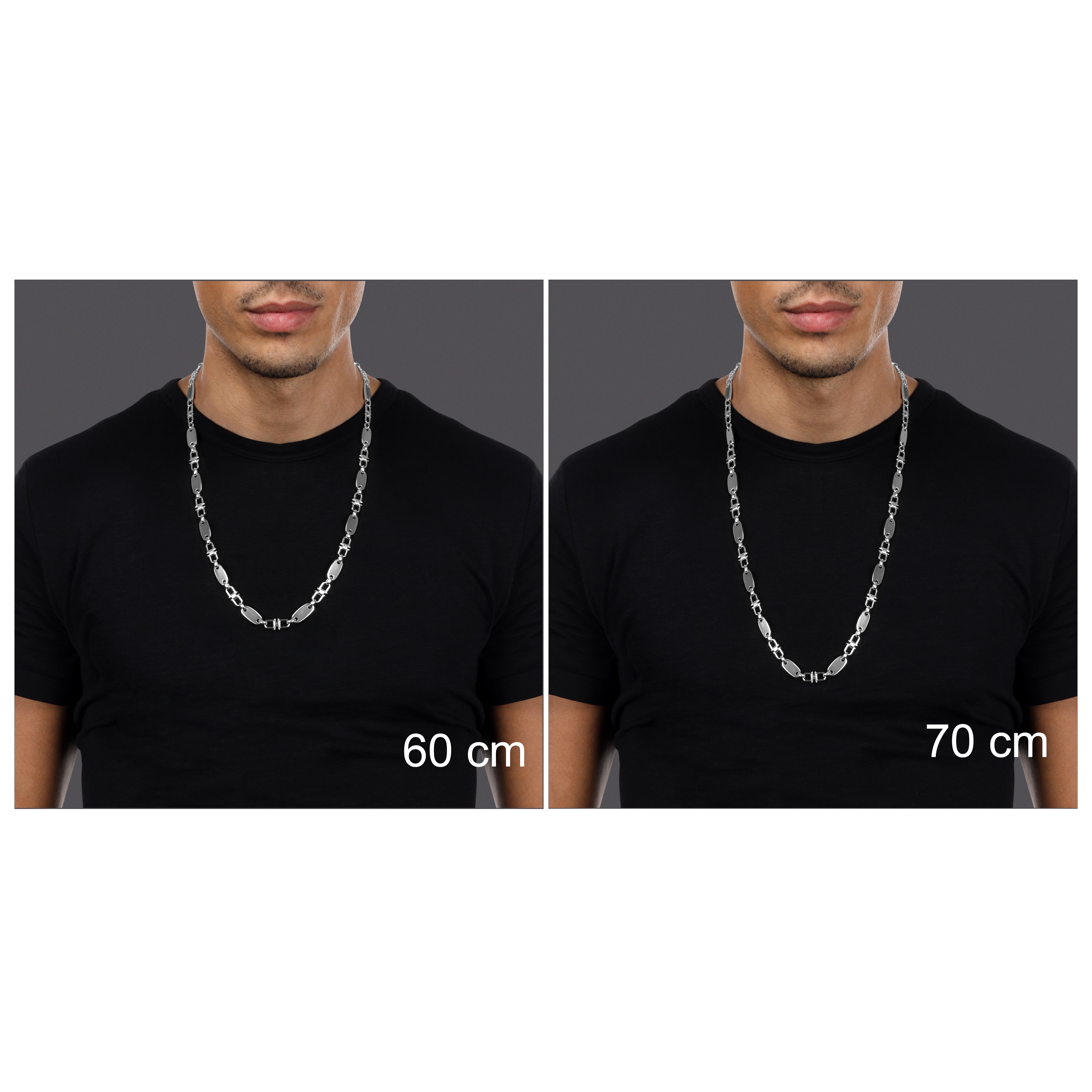 8mm Plattenkette bewegliche Steigbügelkette - 925 Silber - Taipan Schmuck