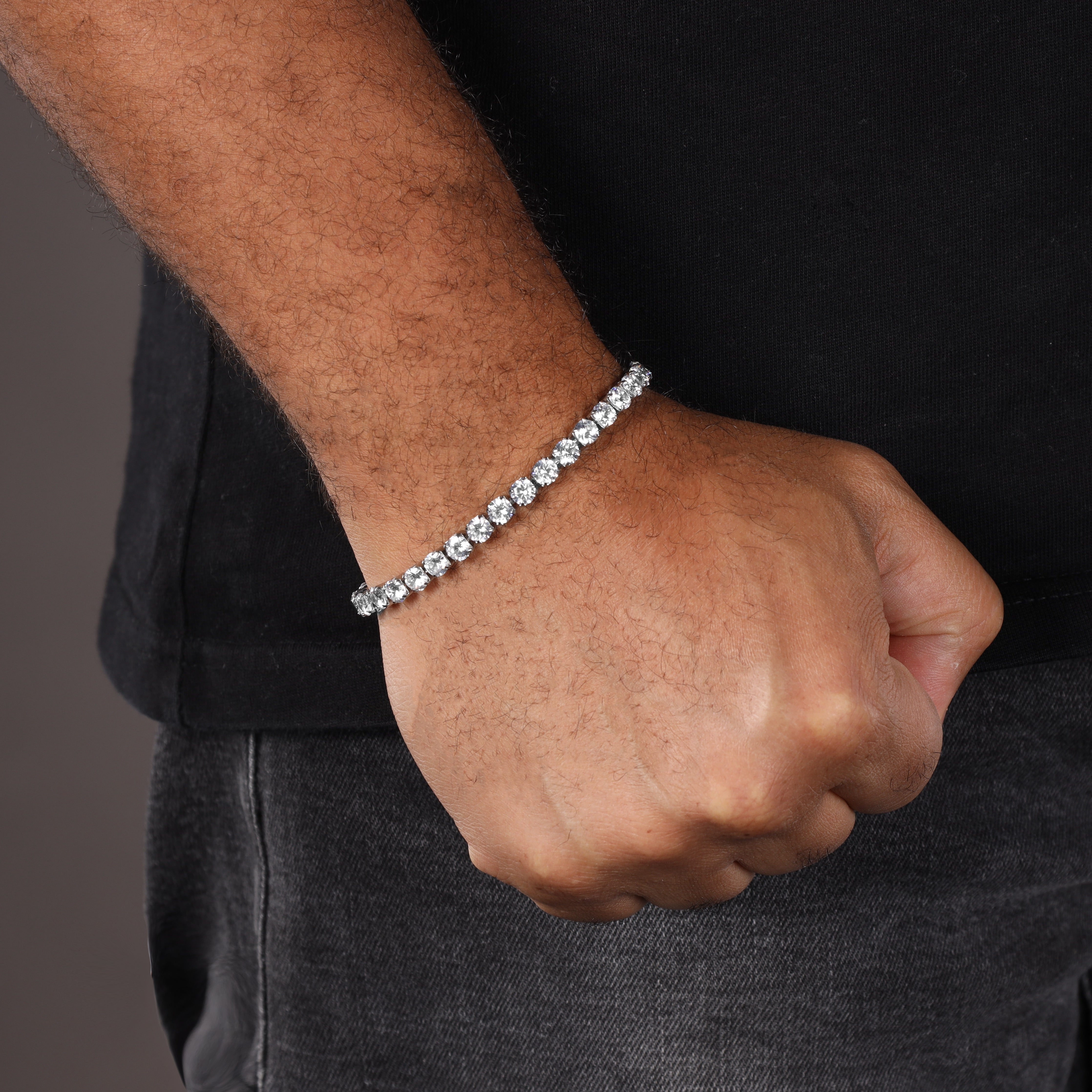 Tennis Chain Armband 5mm breit aus Edelstahl VVS - Taipan Schmuck