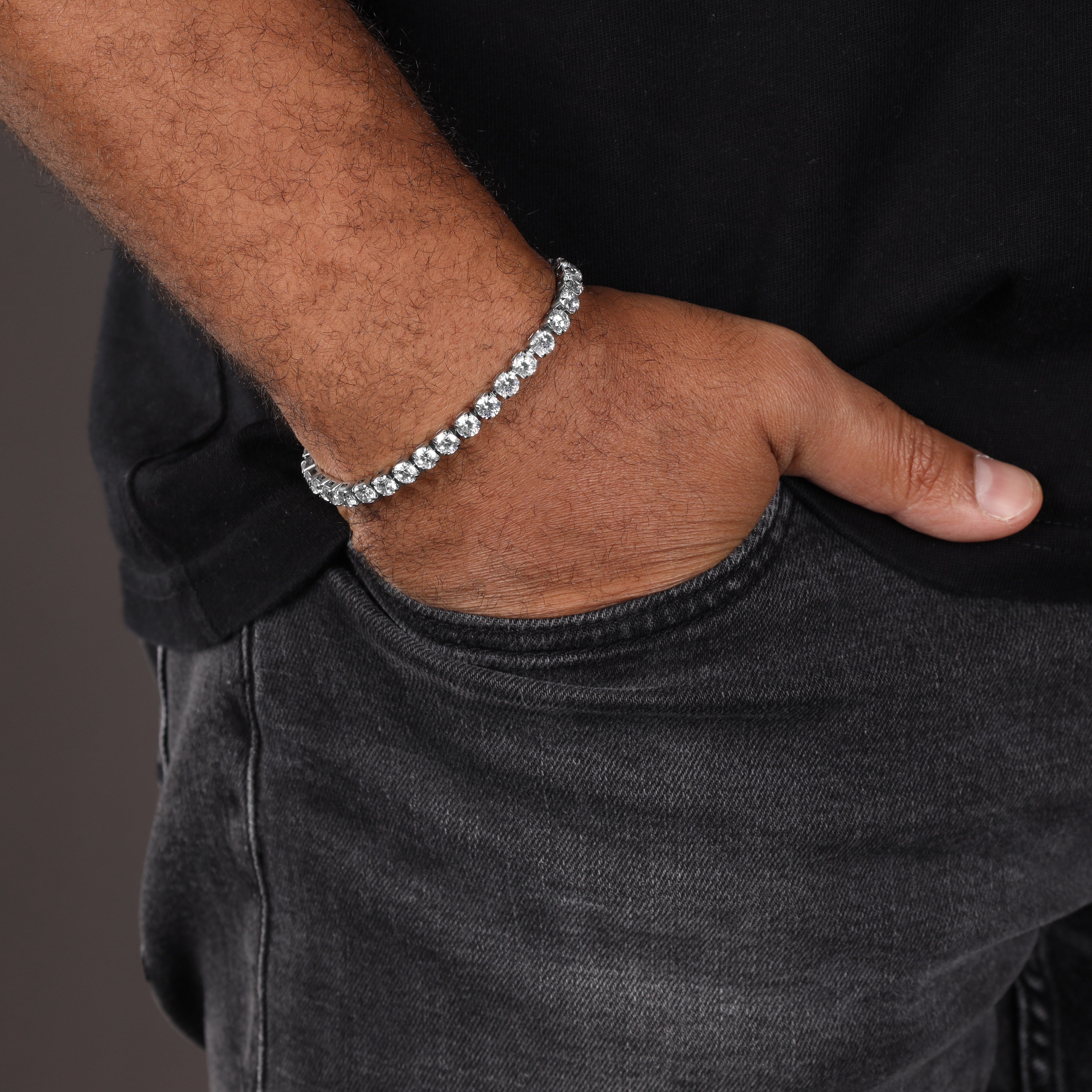 Tennis Chain Armband 5mm breit aus Edelstahl VVS - Taipan Schmuck