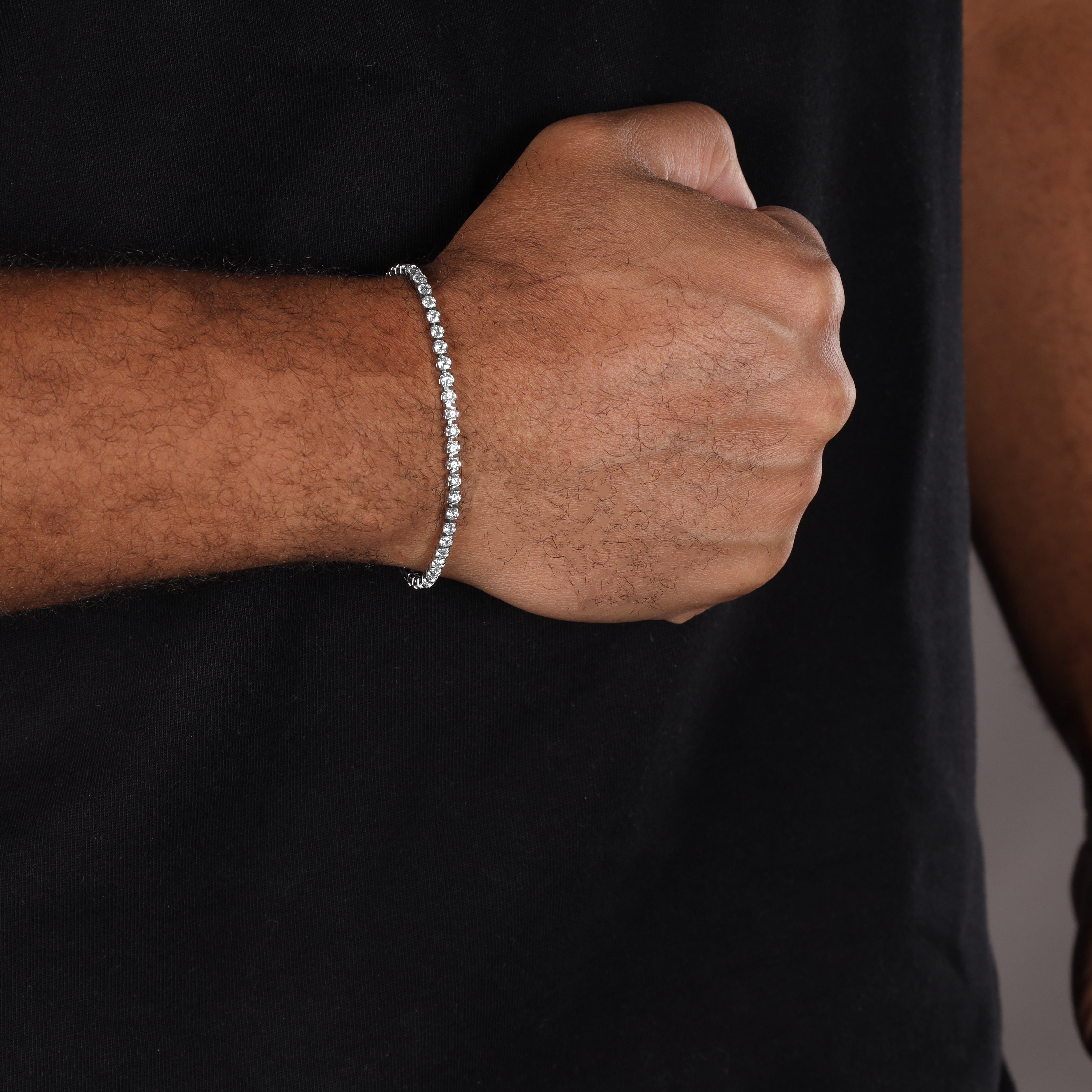 Tennis Chain Armband 3mm breit aus Edelstahl VVS - Taipan Schmuck