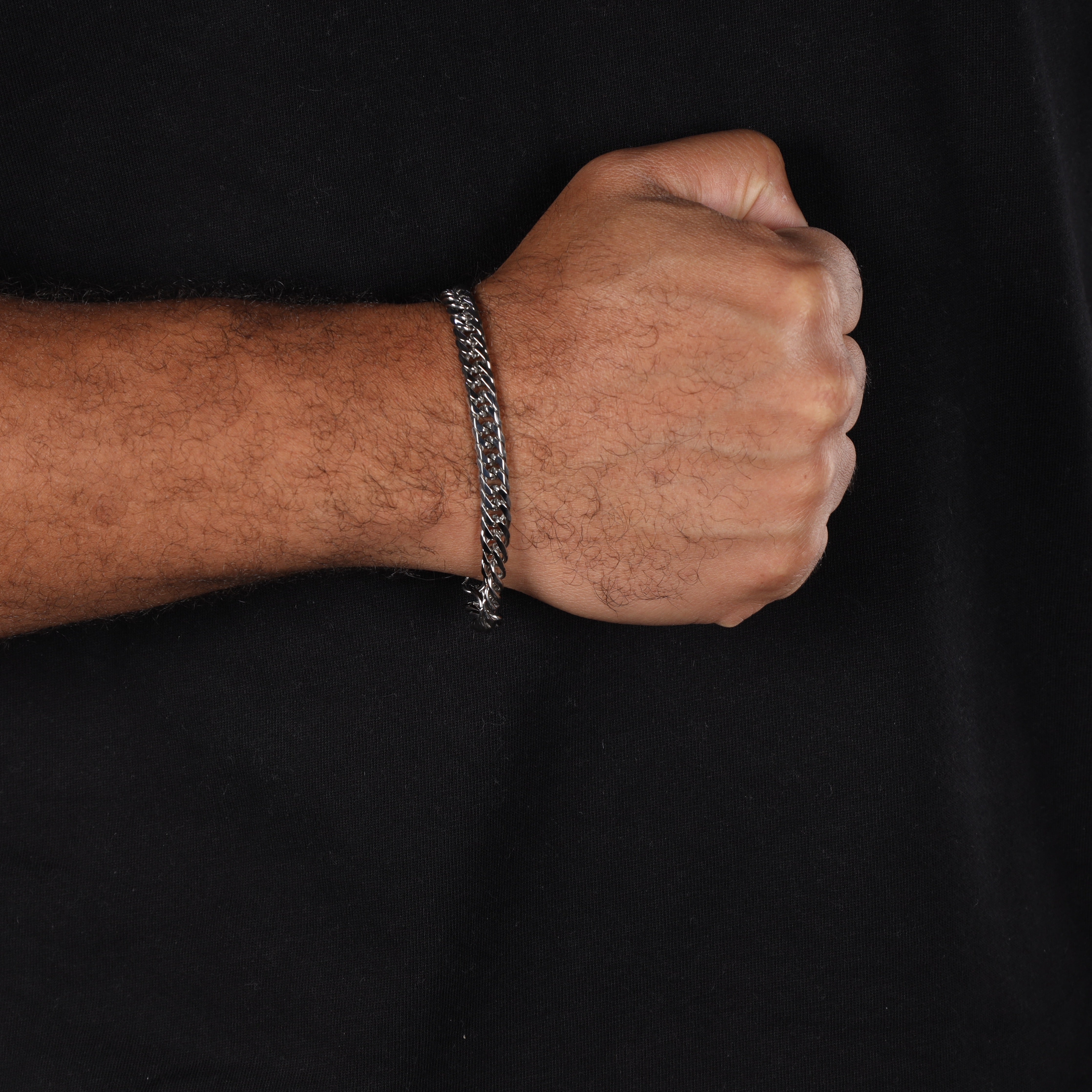 Doppel Panzerkette Armband 7mm breit 20cm aus Edelstahl - Taipan Schmuck