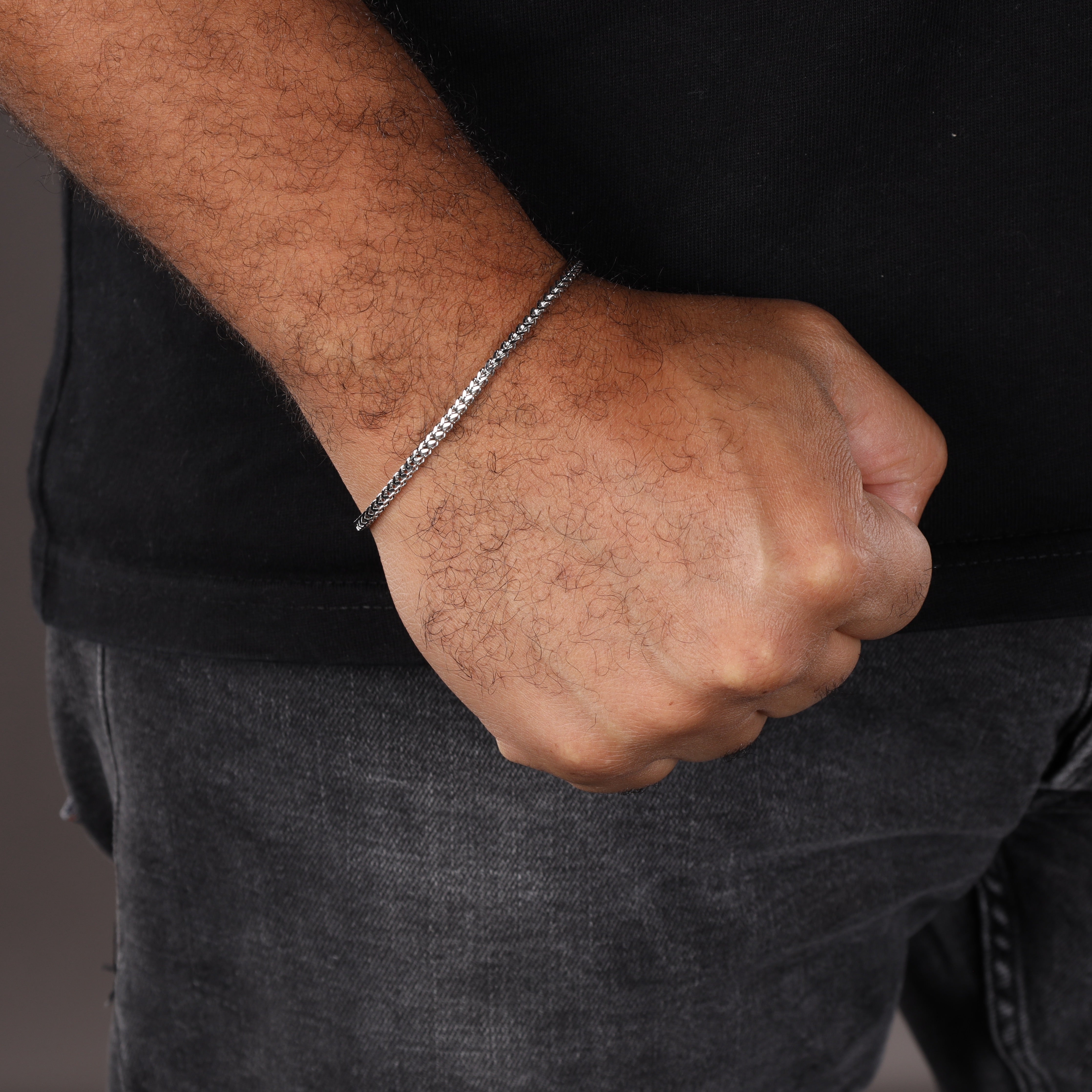 Franco Chain Armband 2,5mm breit aus Edelstahl - Taipan Schmuck