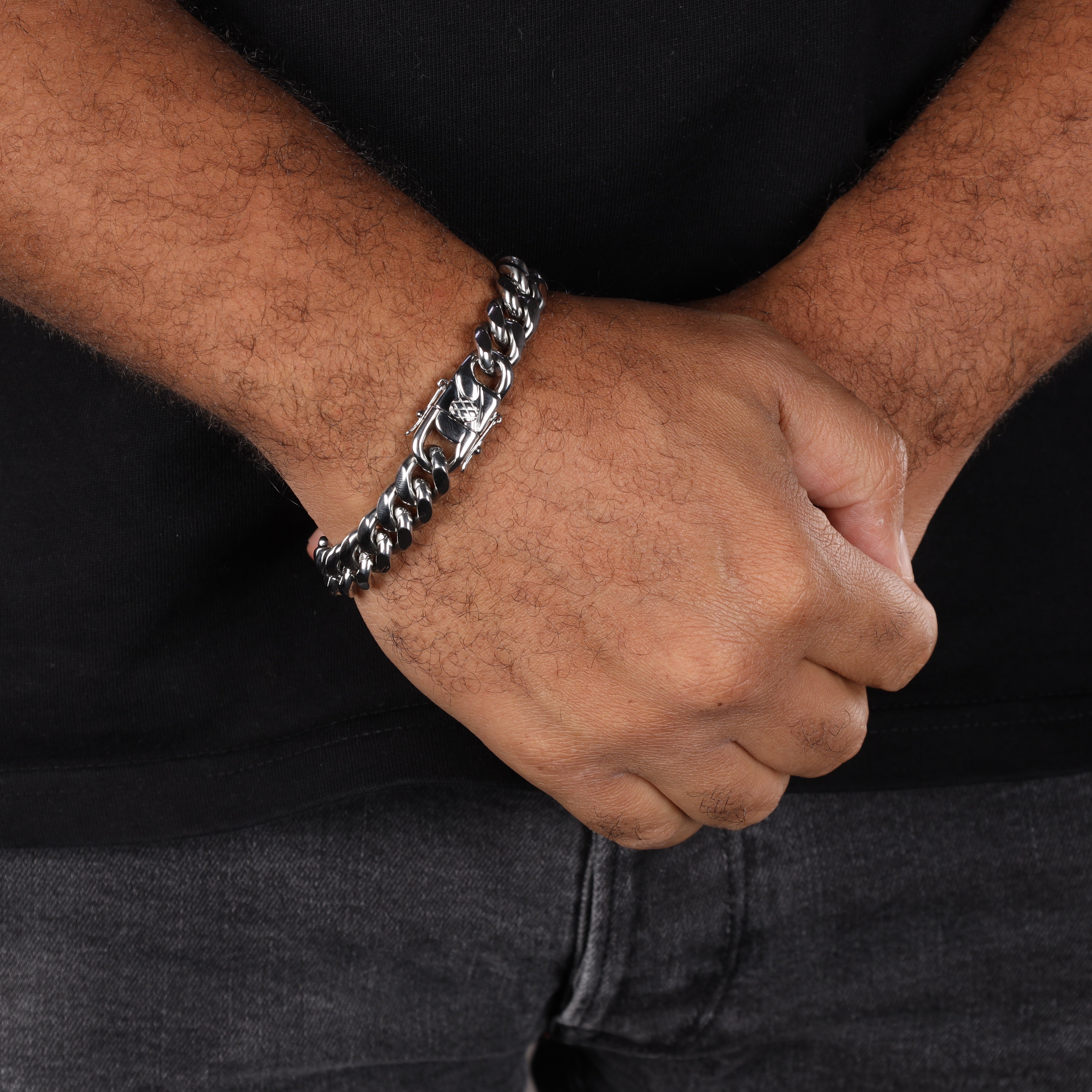 12mm Miami Cuban Link Armband aus Edelstahl