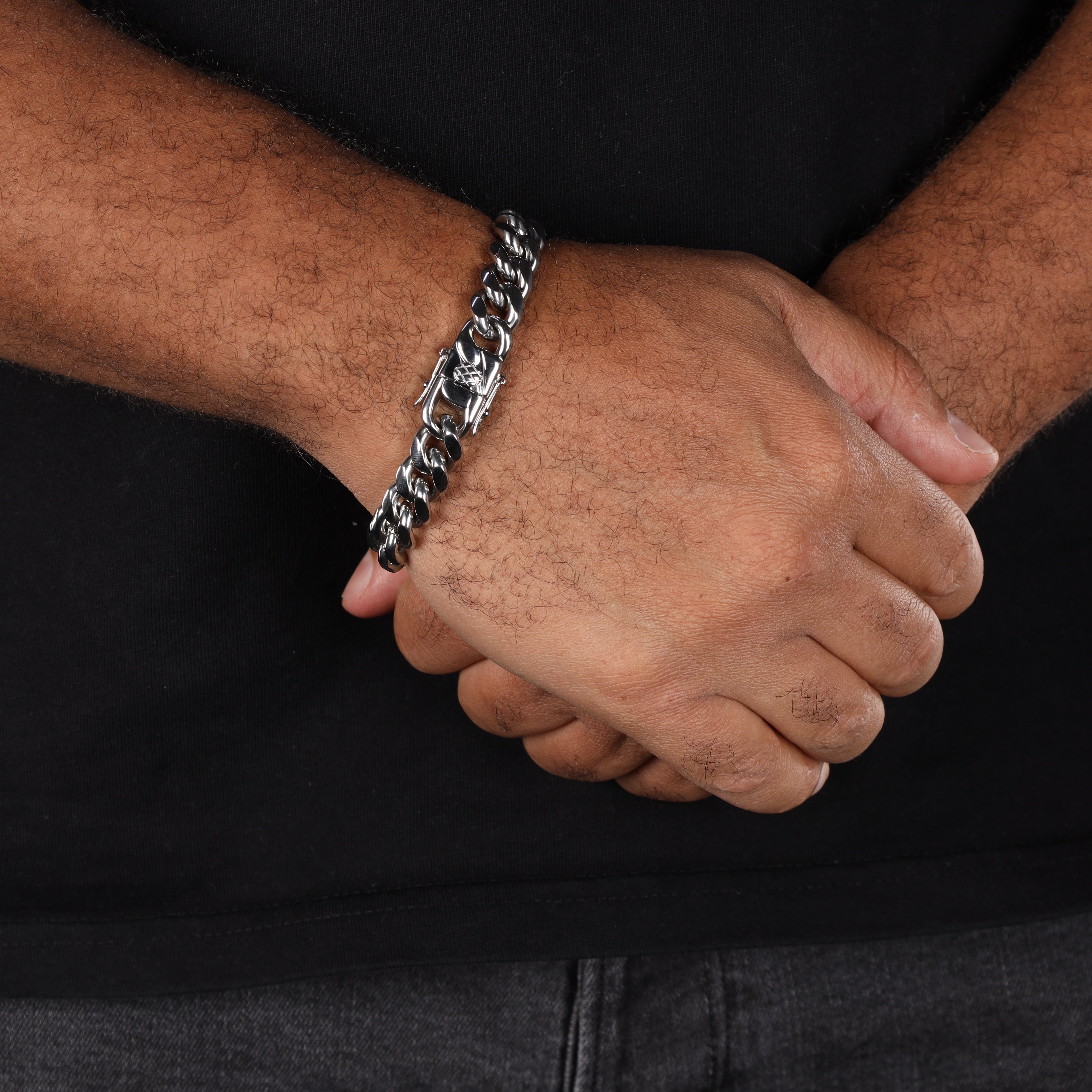 12mm Miami Cuban Link Armband aus Edelstahl
