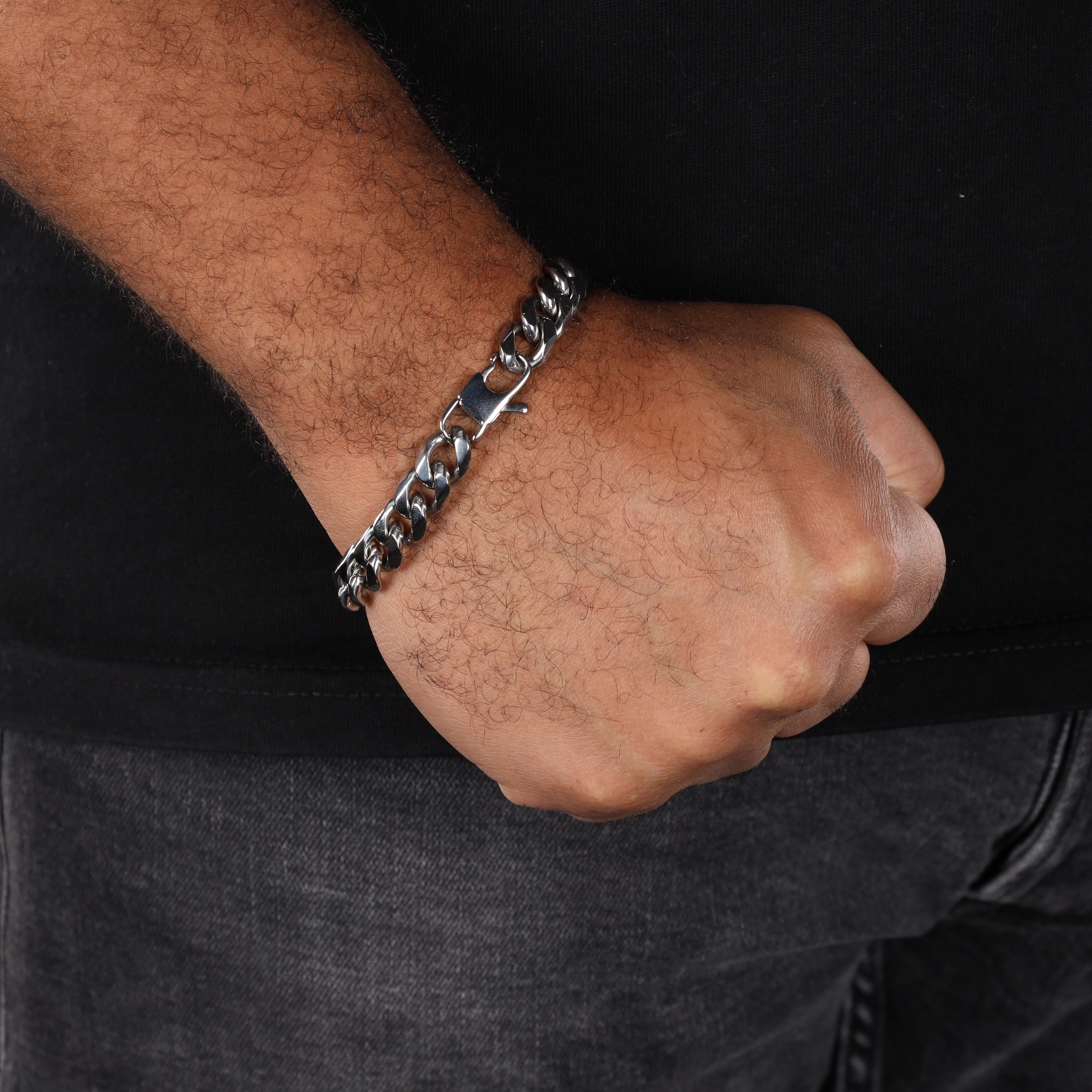 10mm Cuban Link Armband 21cm aus Edelstahl - Taipan Schmuck