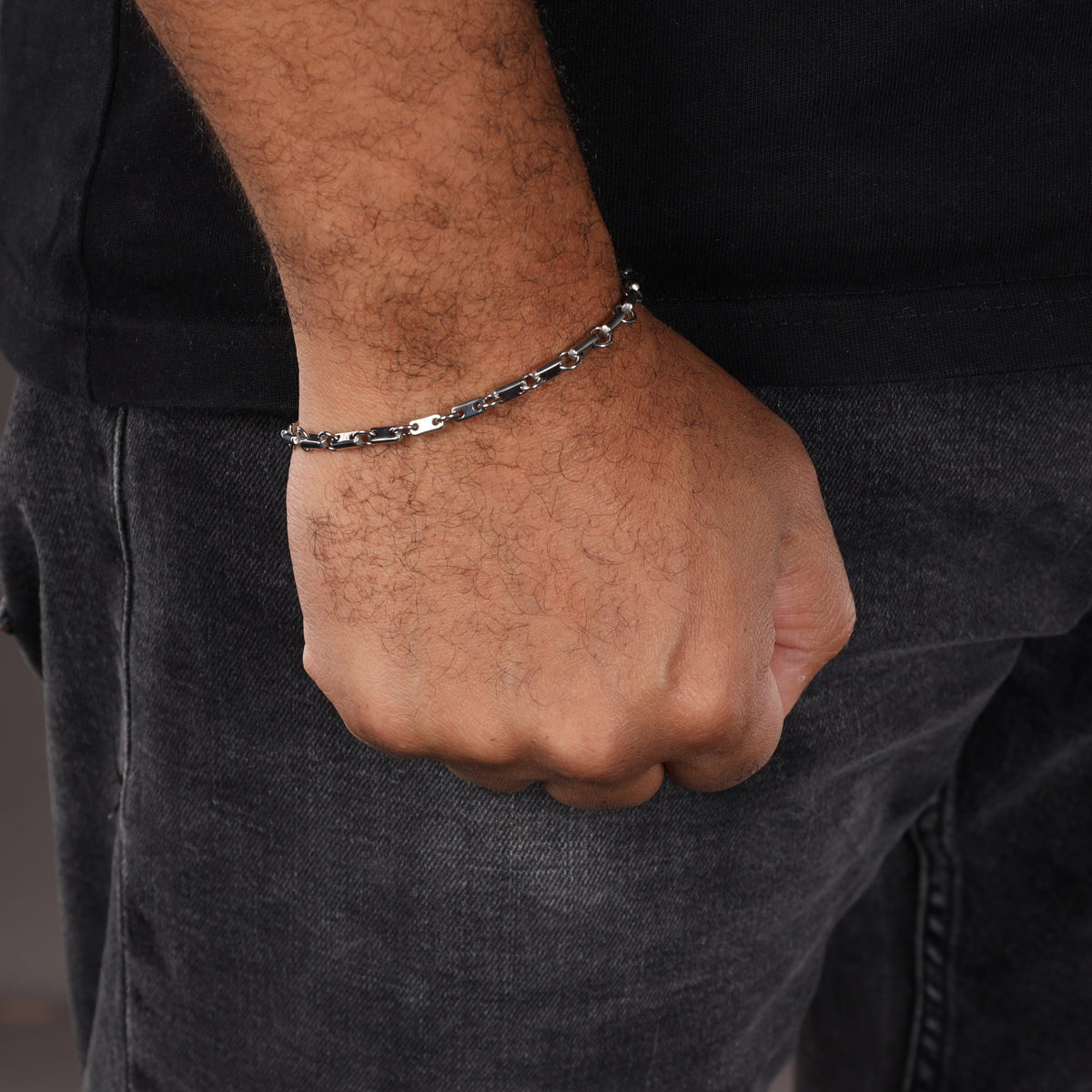 3,5mm Plattenkette Armband 21cm aus Edelstahl - Taipan Schmuck