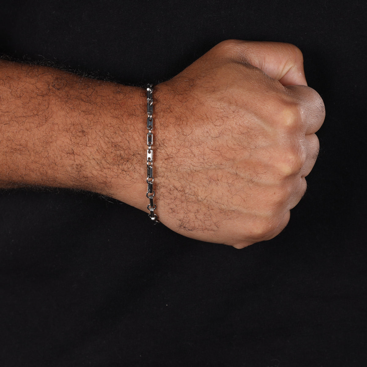 3,5mm Plattenkette Armband 21cm aus Edelstahl - Taipan Schmuck