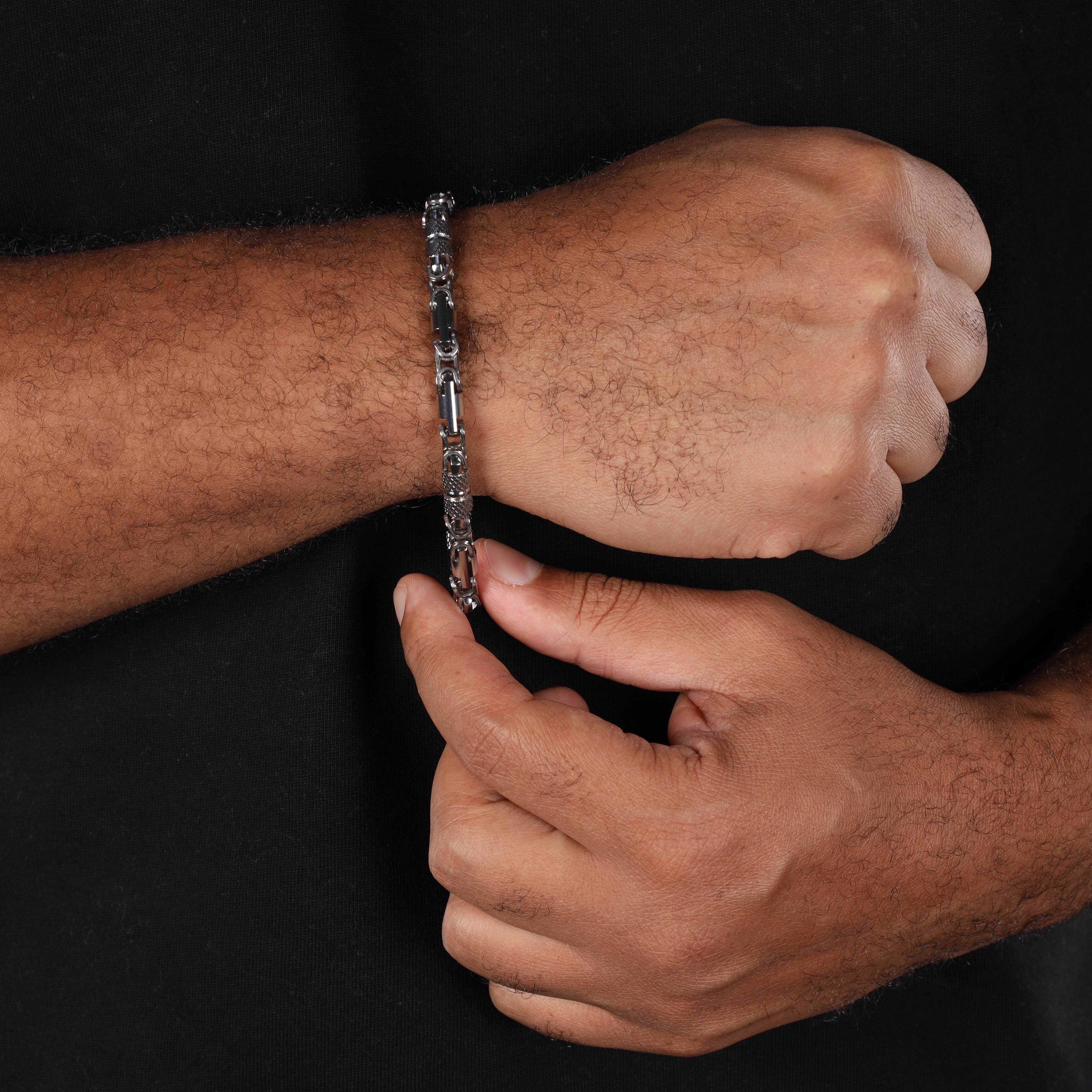 MonteCarlo bracelet 6mm wide 22cm made of stainless steel