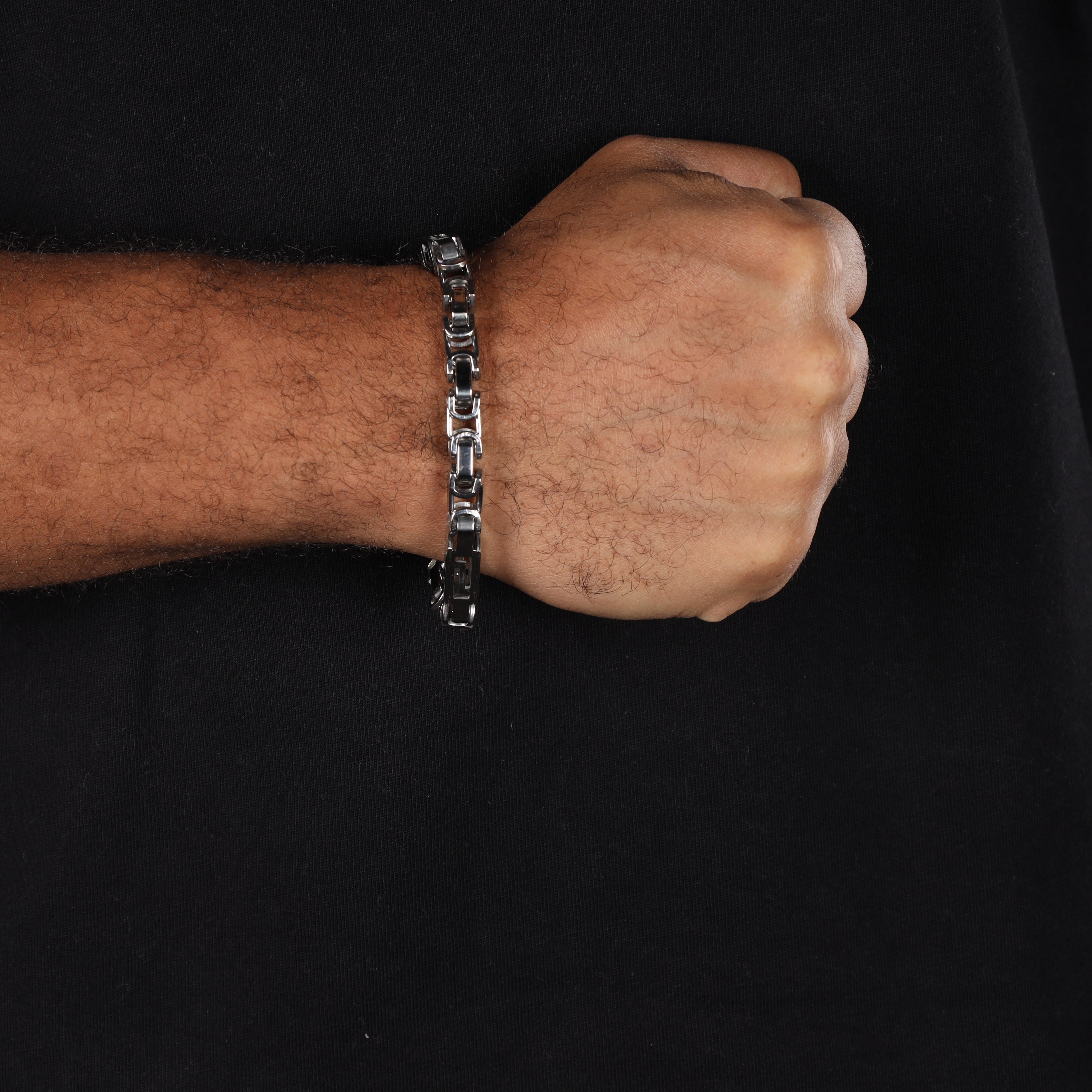 8mm Königskette Armband 22cm aus Edelstahl