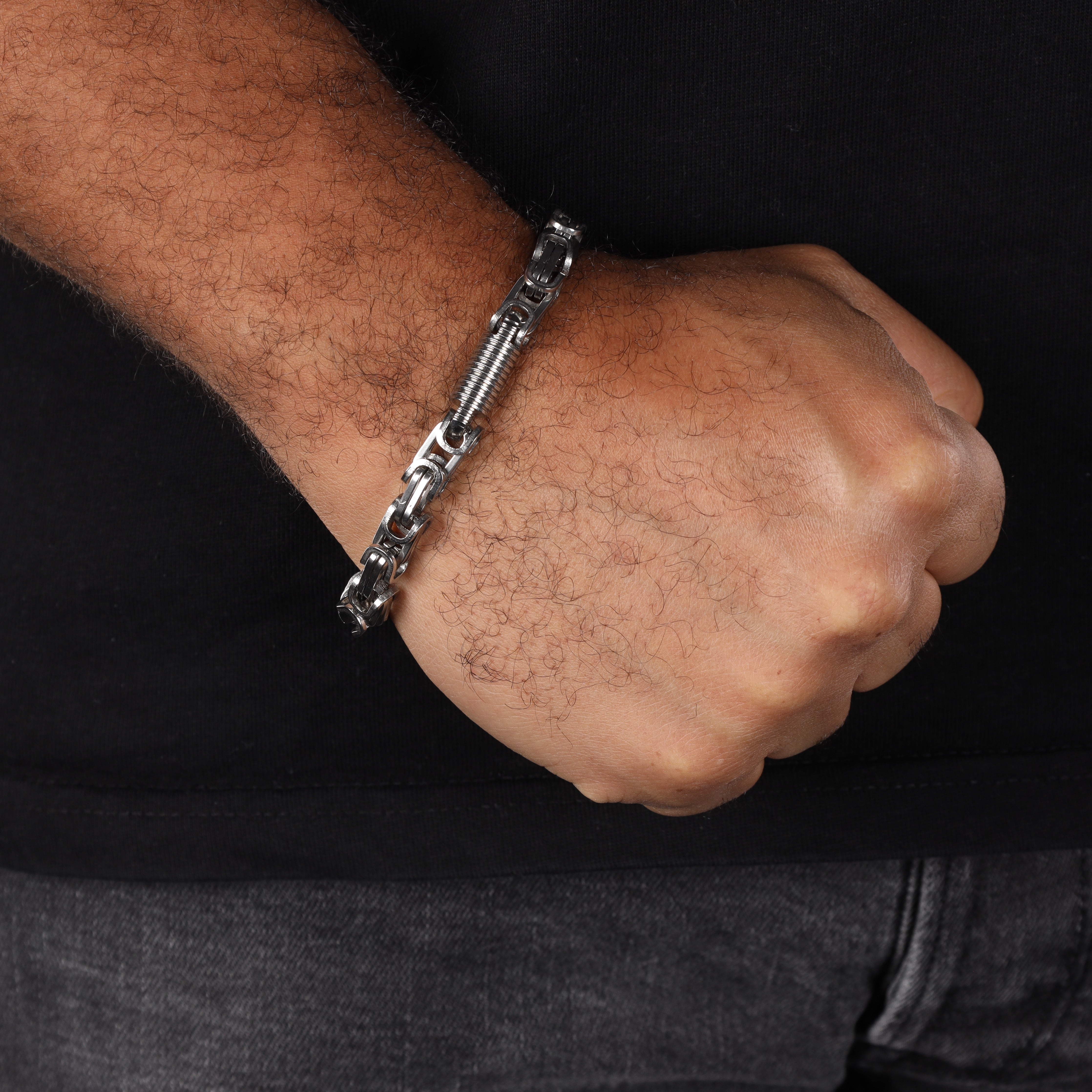 8mm Königskette + Montecarlo Armband 22cm aus Edelstahl - Taipan Schmuck