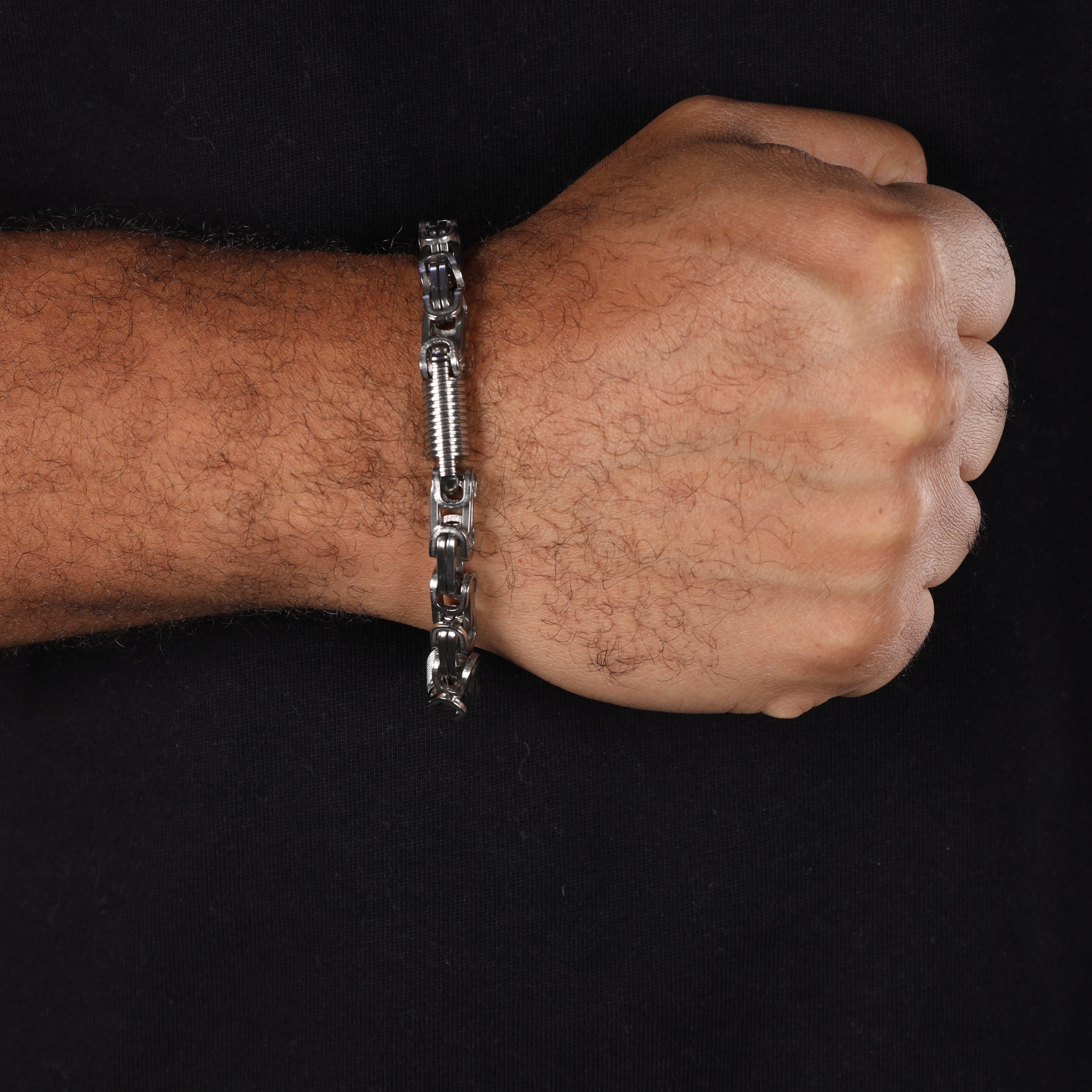 8mm Königskette + Montecarlo Armband 22cm aus Edelstahl - Taipan Schmuck