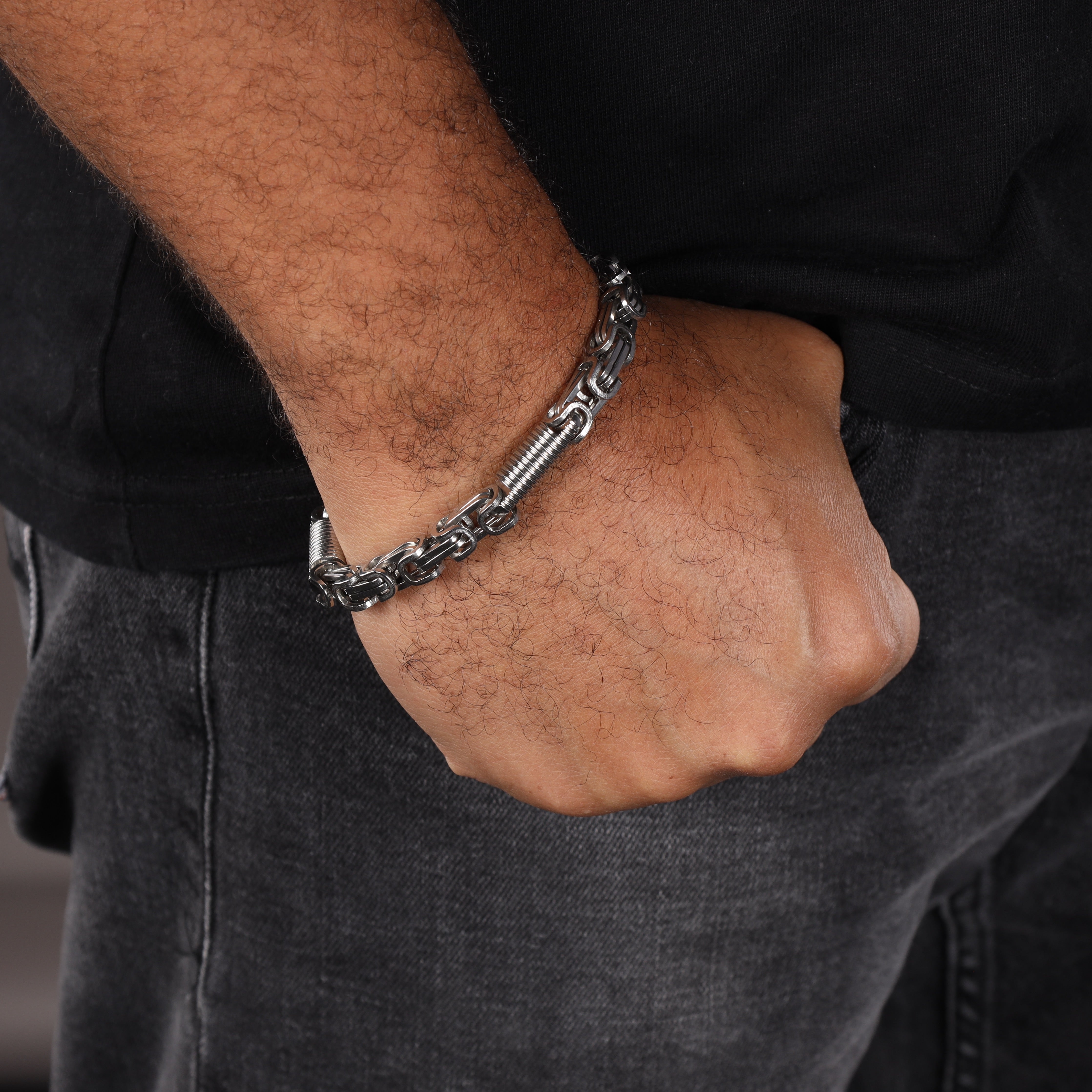8mm Königskette + Montecarlo Armband 22cm aus Edelstahl - Taipan Schmuck