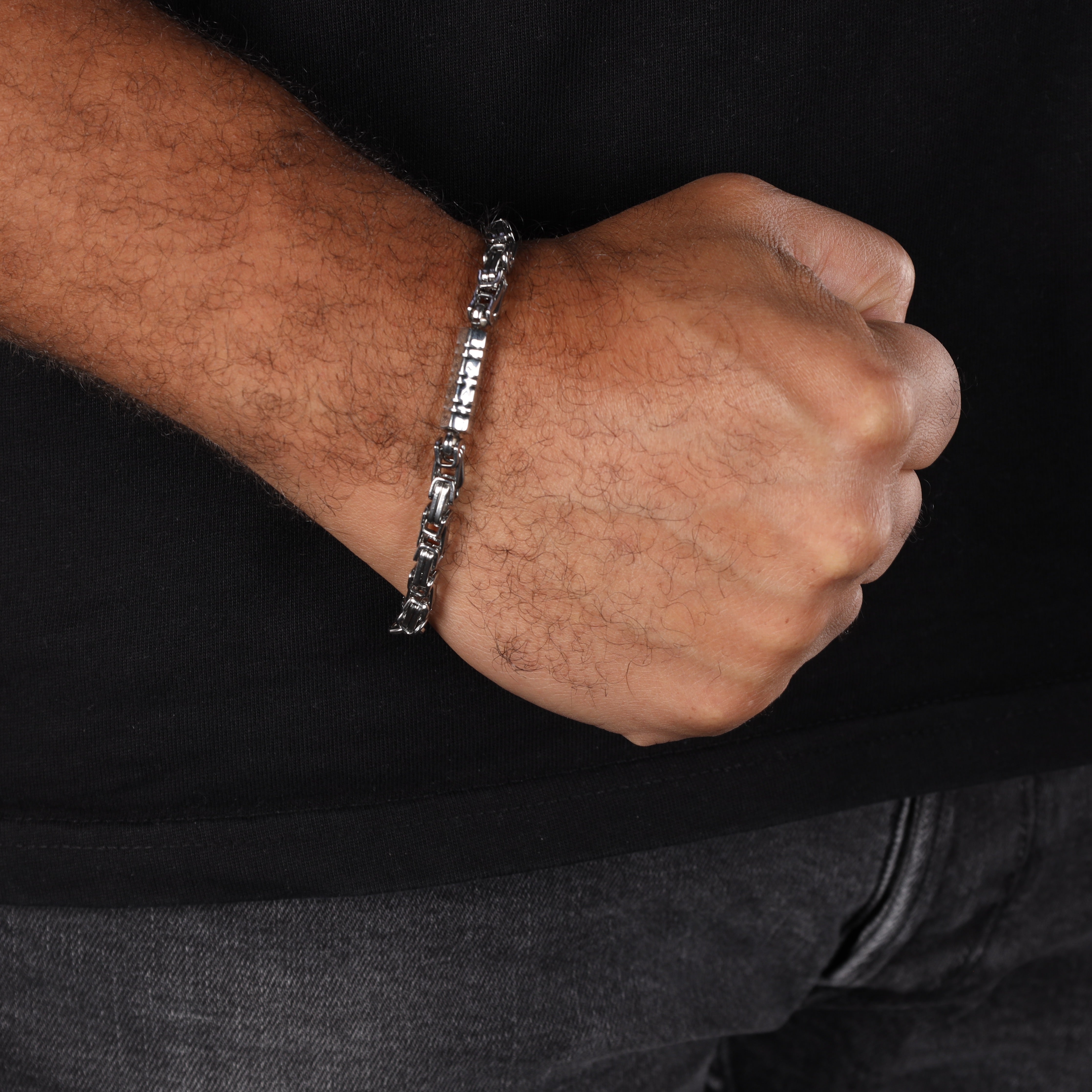 5mm Königskette + Montecarlo Armband 22cm aus Edelstahl - Taipan Schmuck