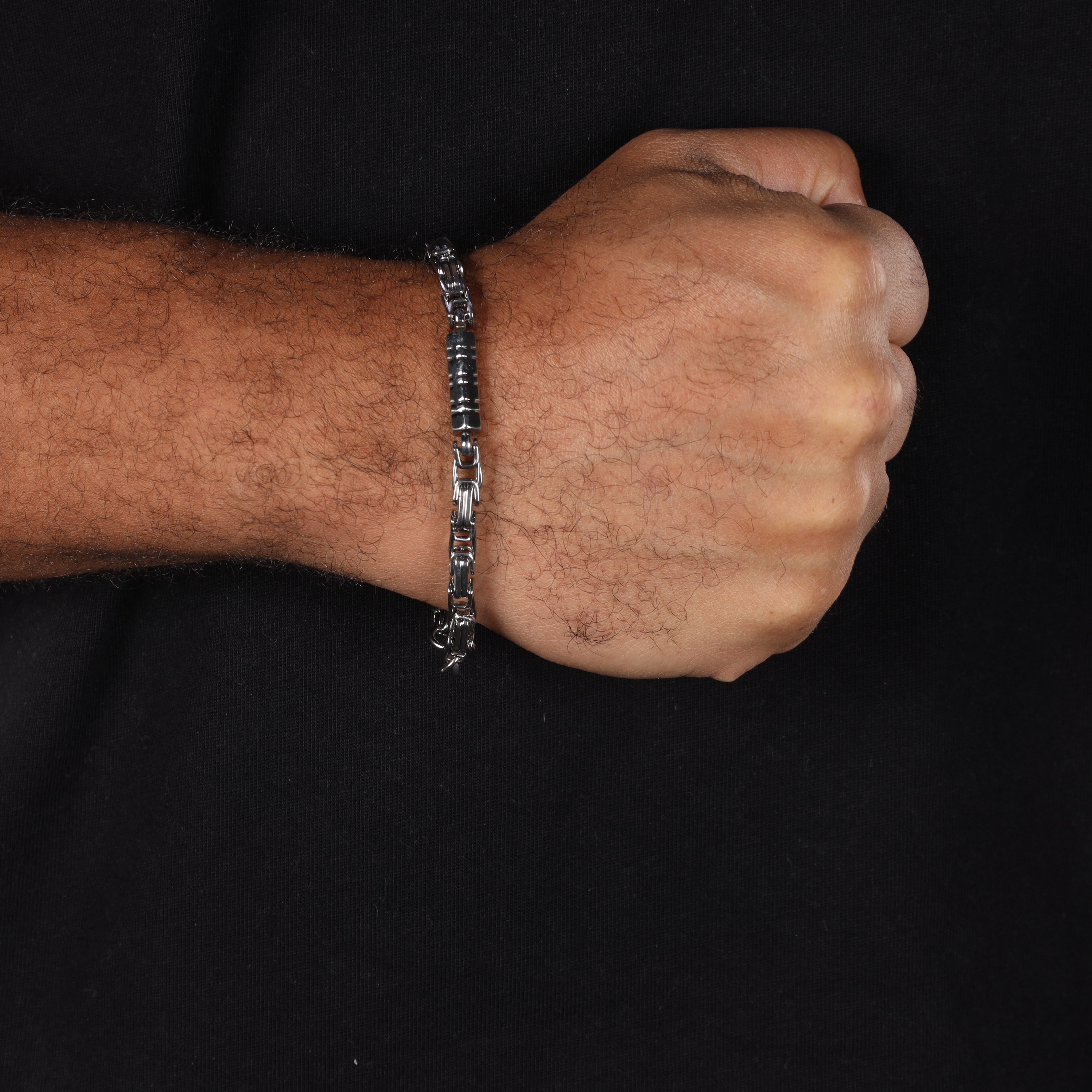 5mm Königskette + Montecarlo Armband 22cm aus Edelstahl - Taipan Schmuck
