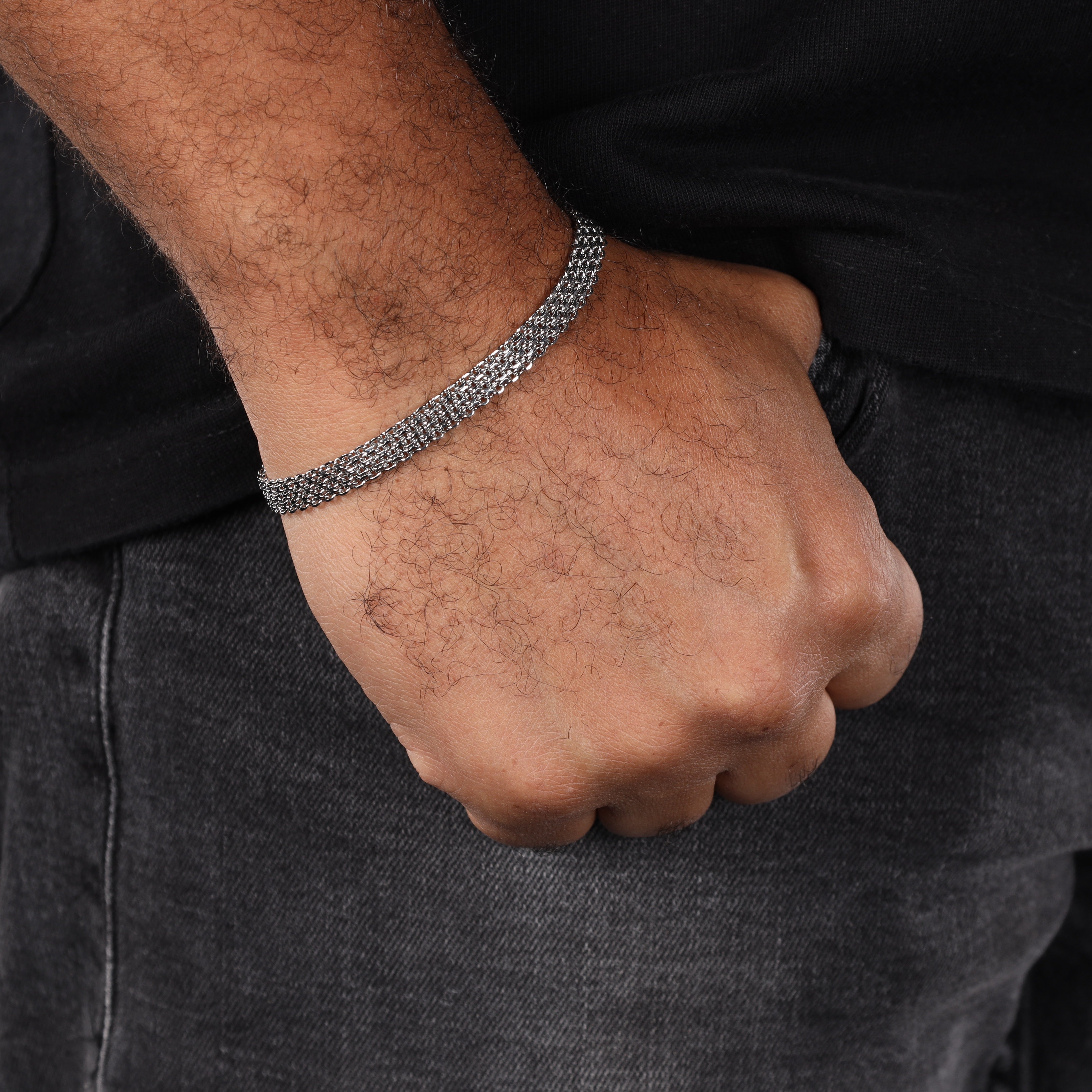 6mm Bismarck Kette Armband 20cm aus Edelstahl