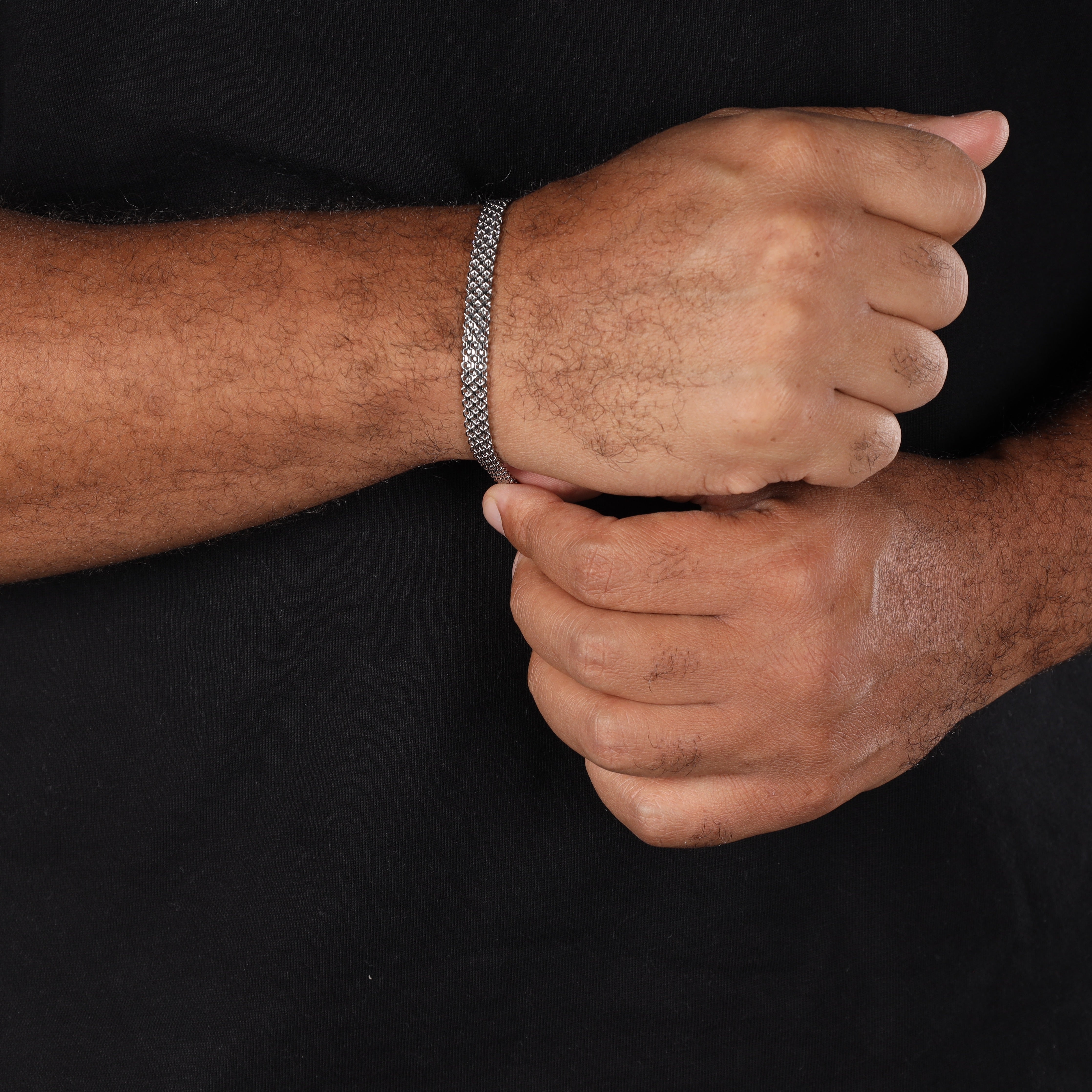 6mm Bismarck Kette Armband 20cm aus Edelstahl