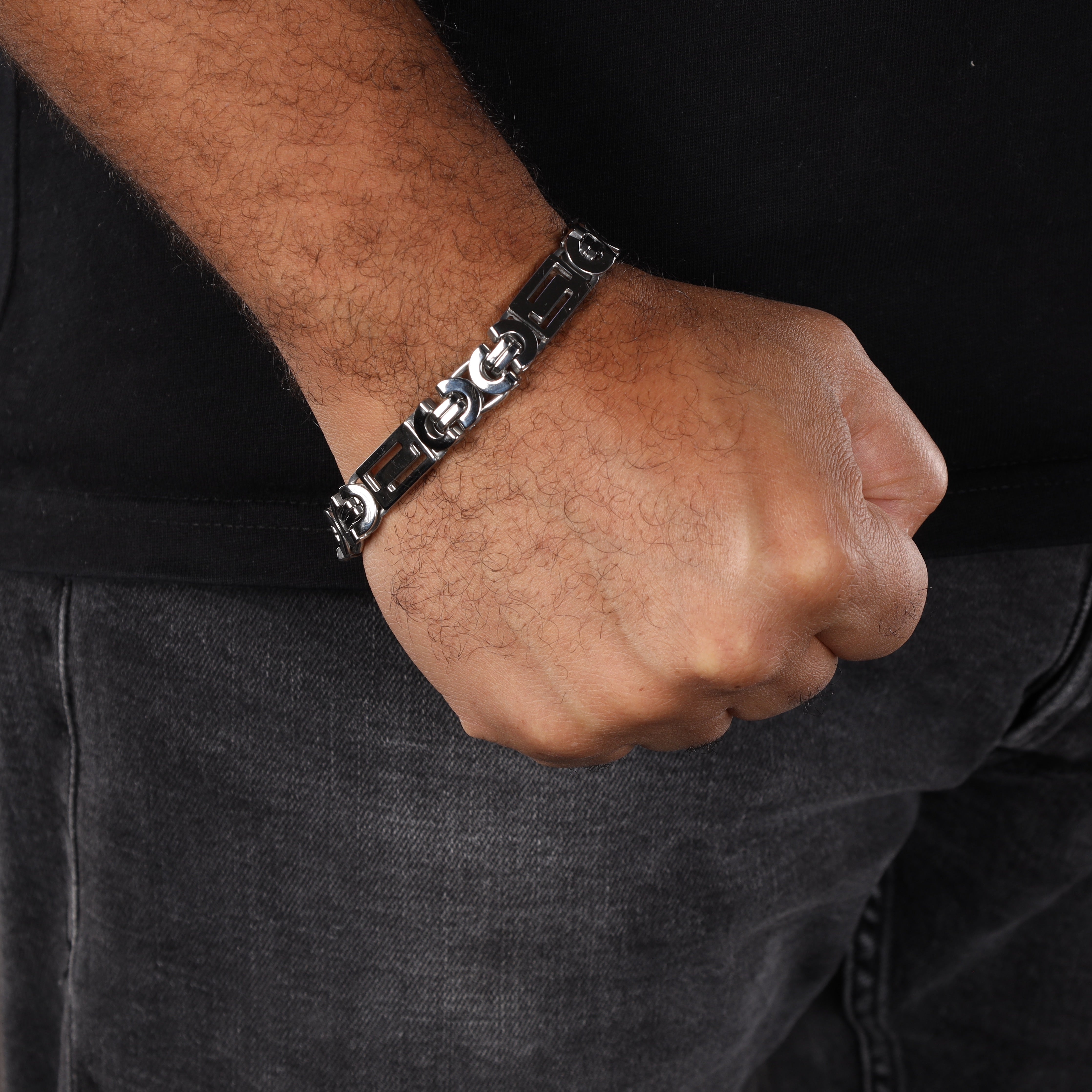 11mm Etruskerketten Armband flaches Königsketten Armband 22cm aus Edelstahl - Taipan Schmuck