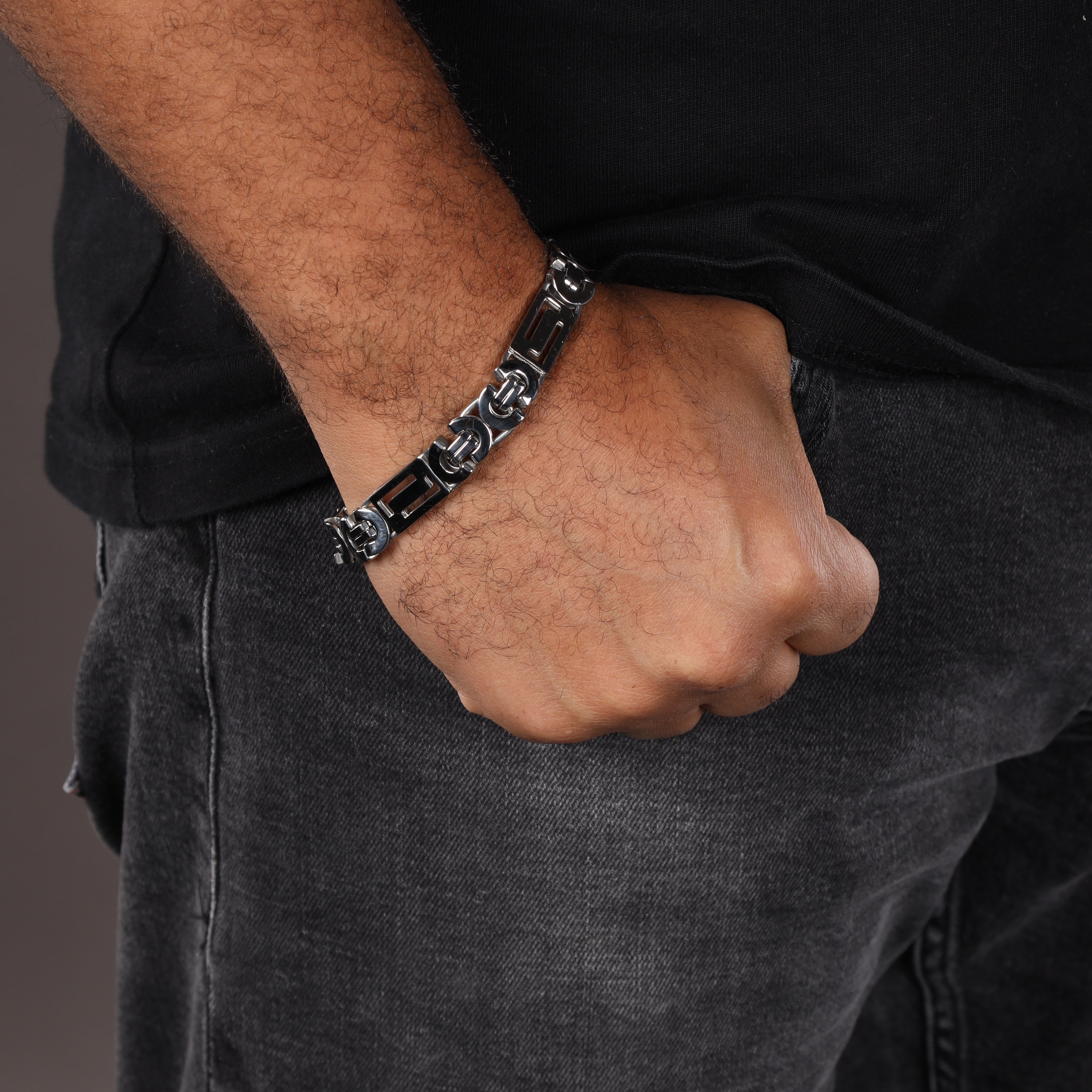11mm Etruskerketten Armband flaches Königsketten Armband 22cm aus Edelstahl - Taipan Schmuck
