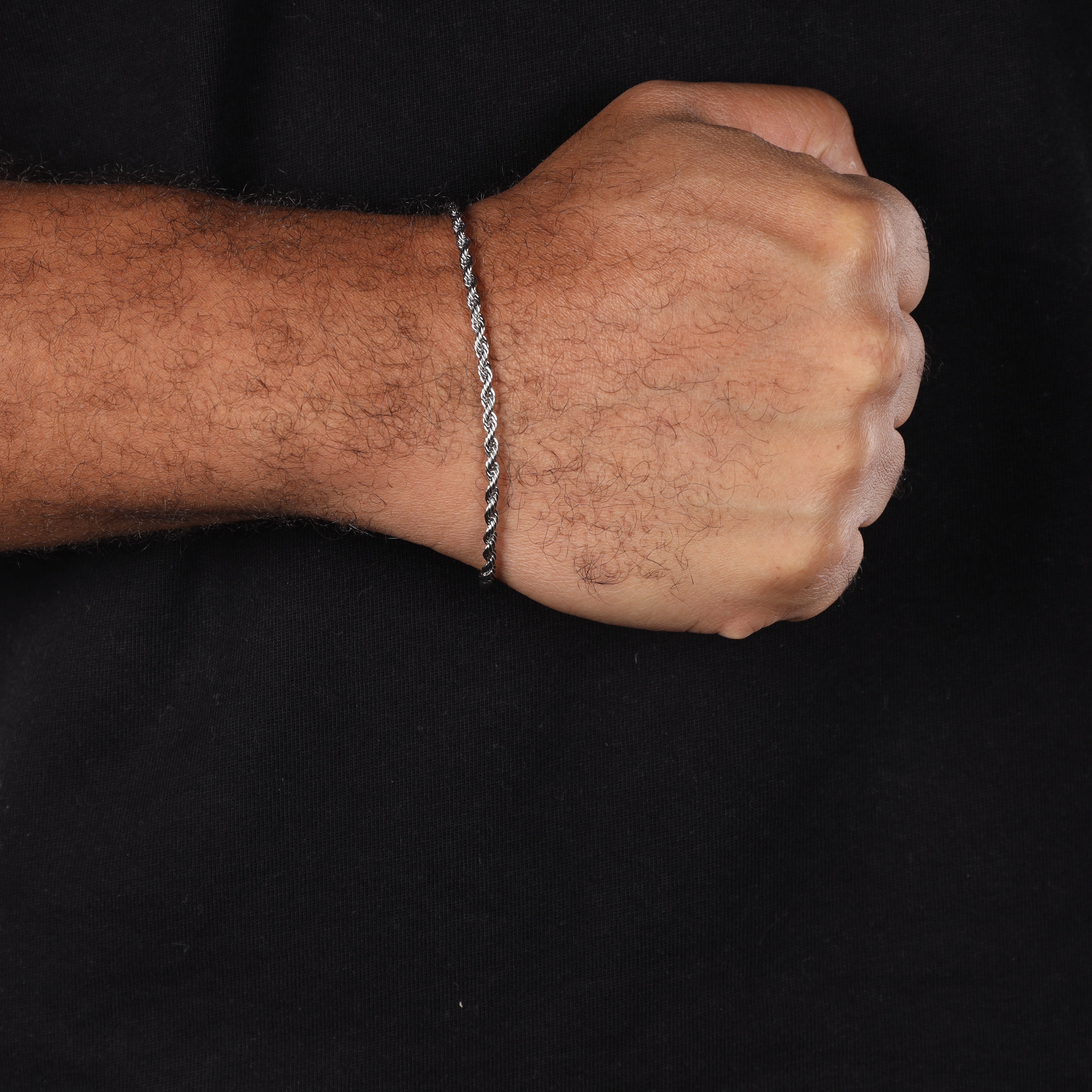 Set - Kette + Armband 3mm Kordelkette Rope Chain aus Edelstahl - Taipan Schmuck