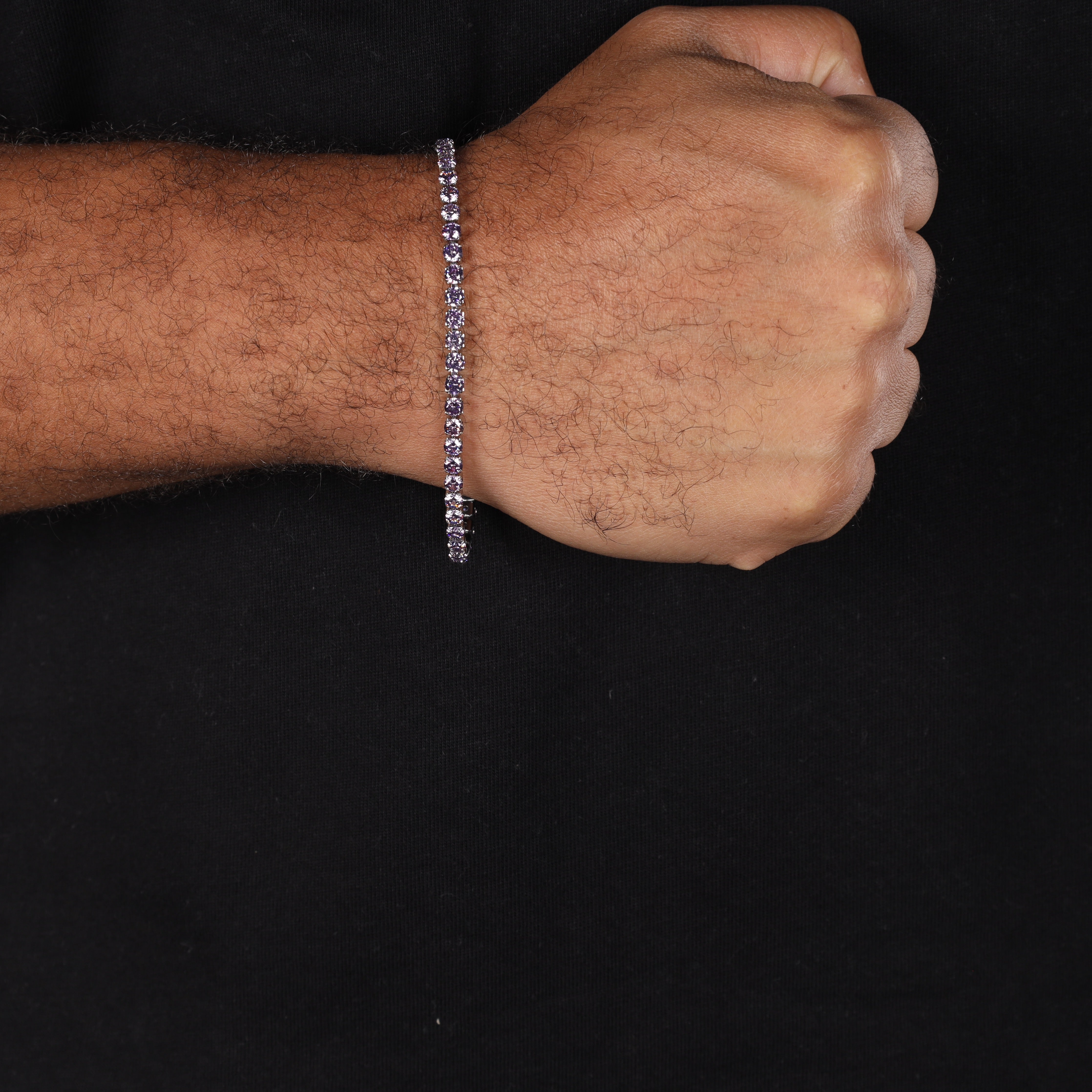 4mm Tennis Chain Armband Lila aus Edelstahl - Taipan Schmuck