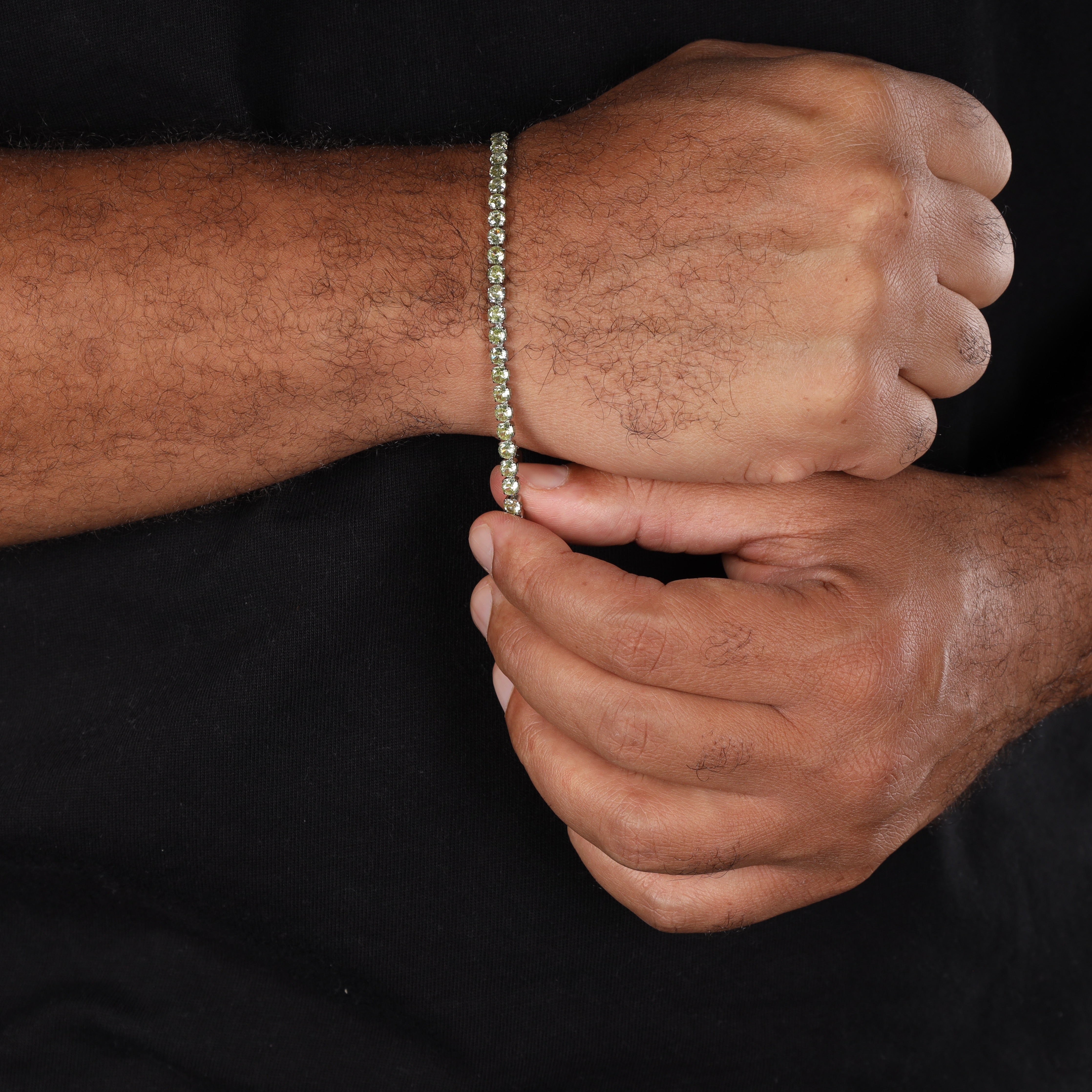 4mm Tennis Chain grün Armband aus Edelstahl - Taipan Schmuck