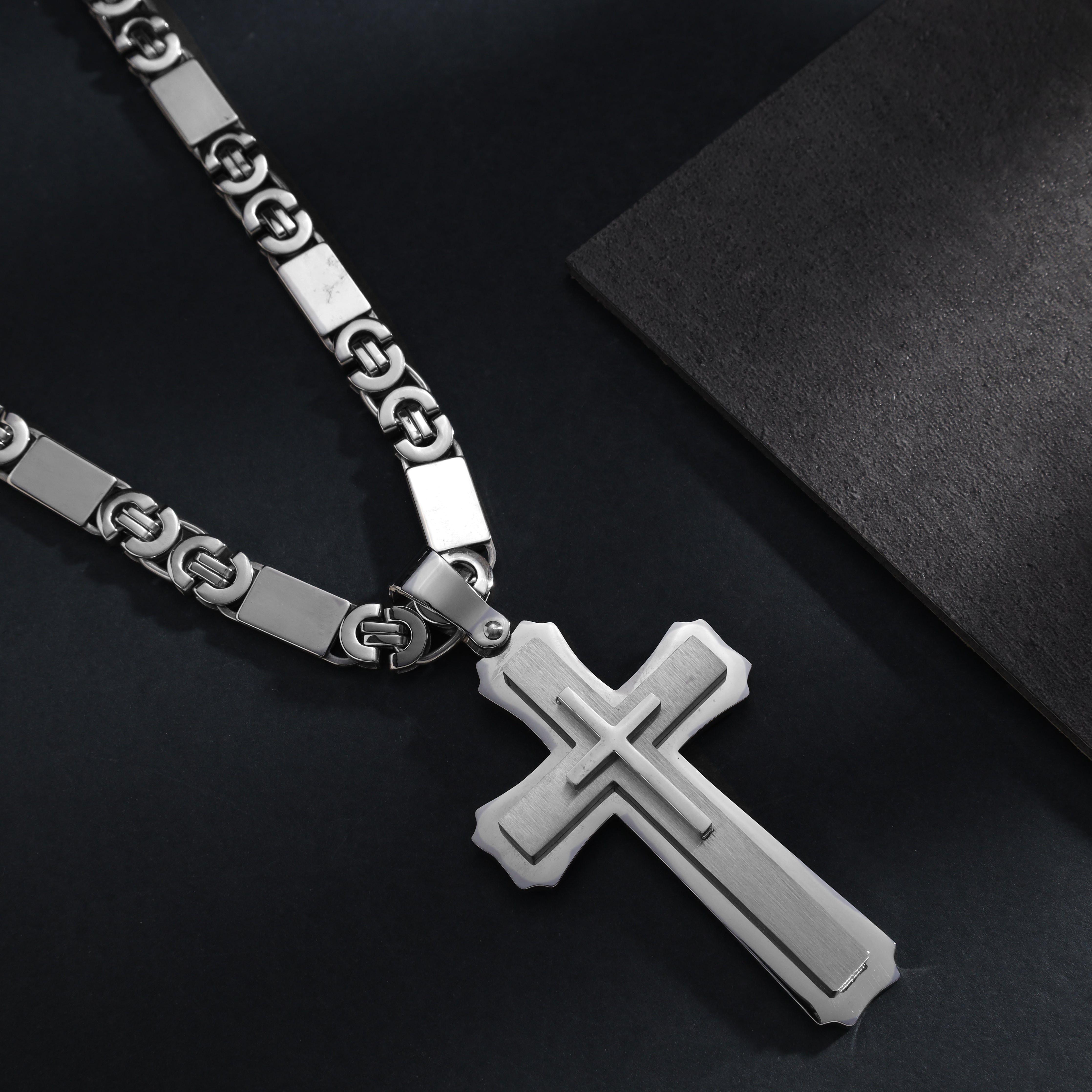 Sehr Großer Kreuz Anhänger aus Edelstahl - Taipan Schmuck