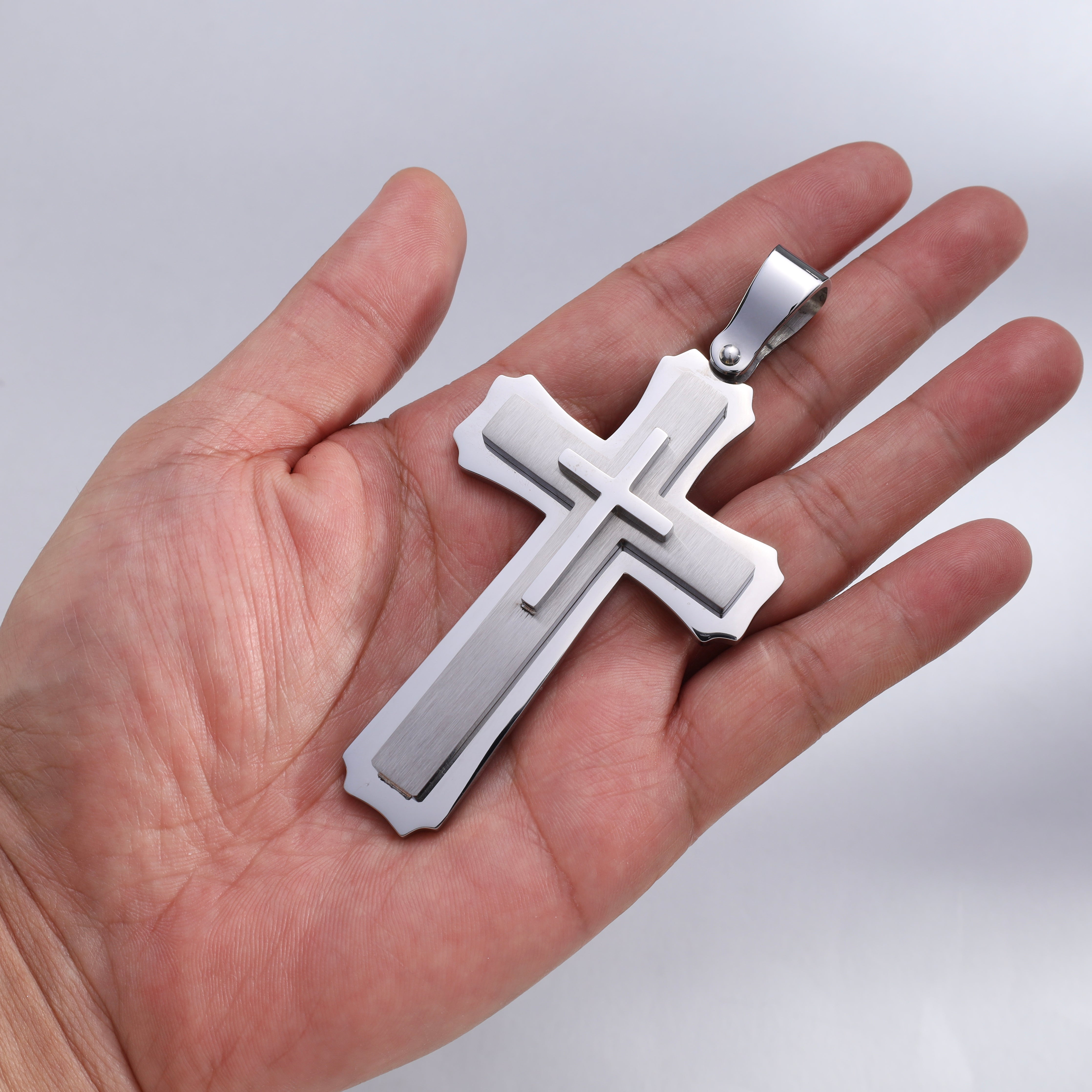 Sehr Großer Kreuz Anhänger aus Edelstahl - Taipan Schmuck