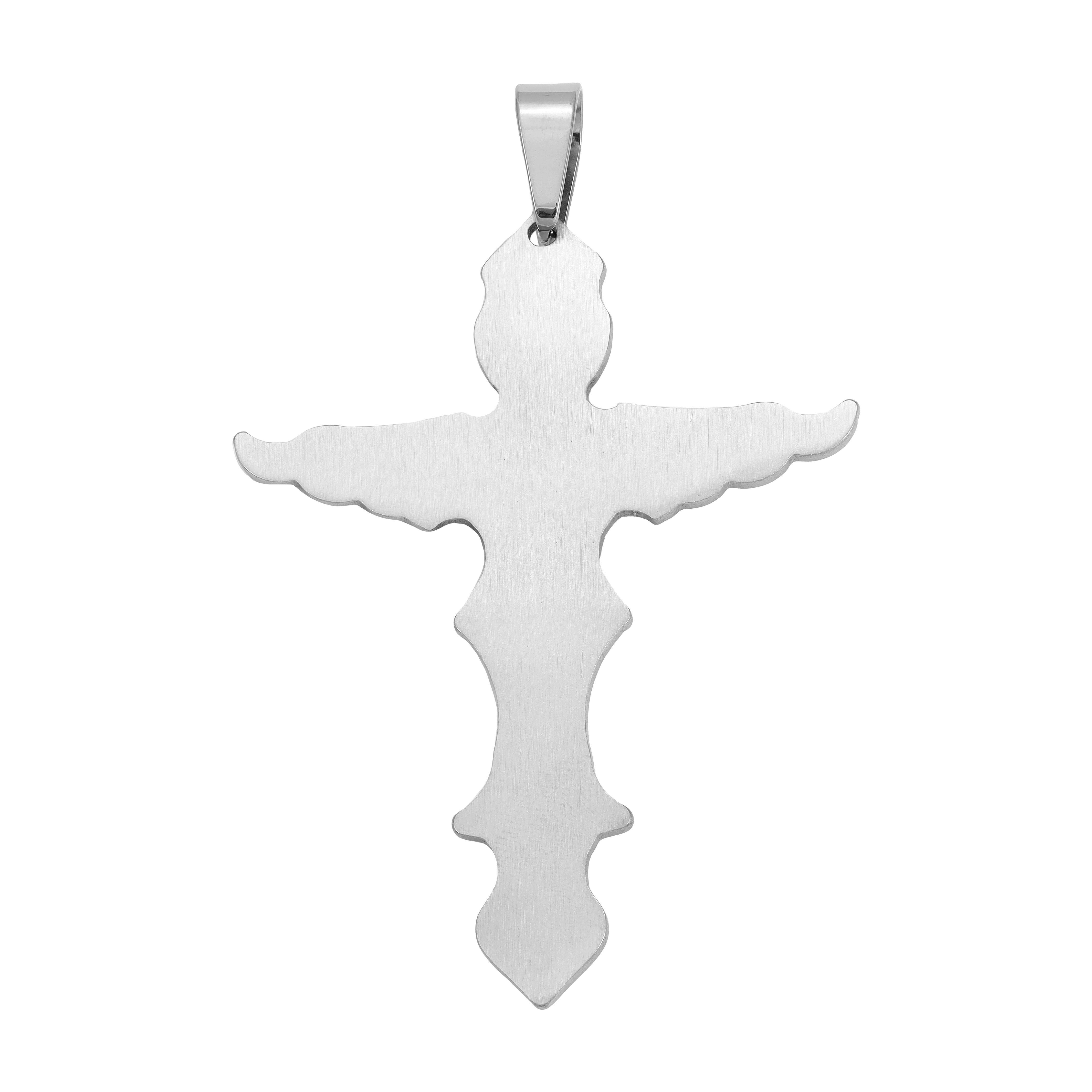 Sehr Großer Kreuz mit Jesus Anhänger aus Edelstahl - Taipan Schmuck