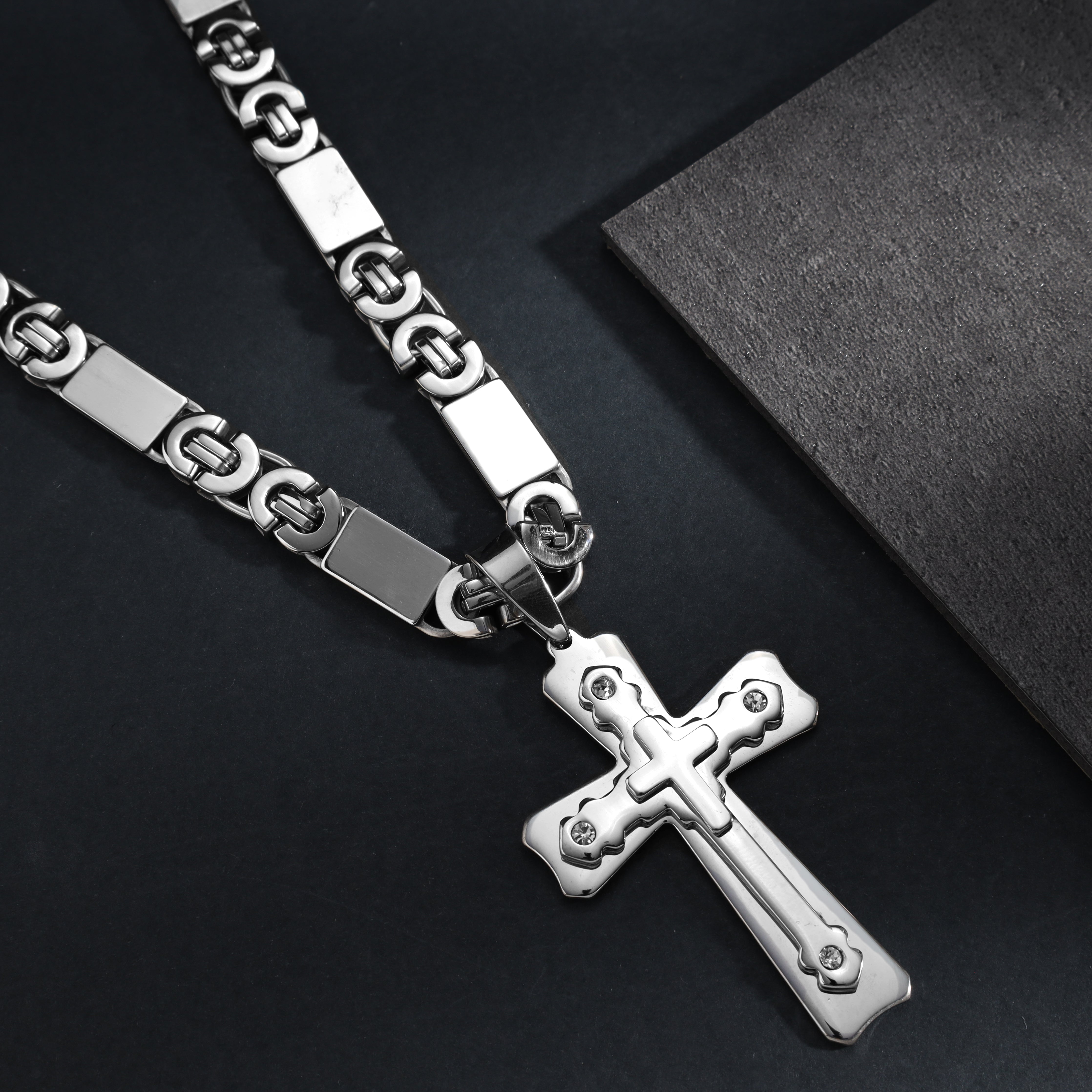 Sehr Großer Kreuz Anhänger aus Edelstahl - Taipan Schmuck