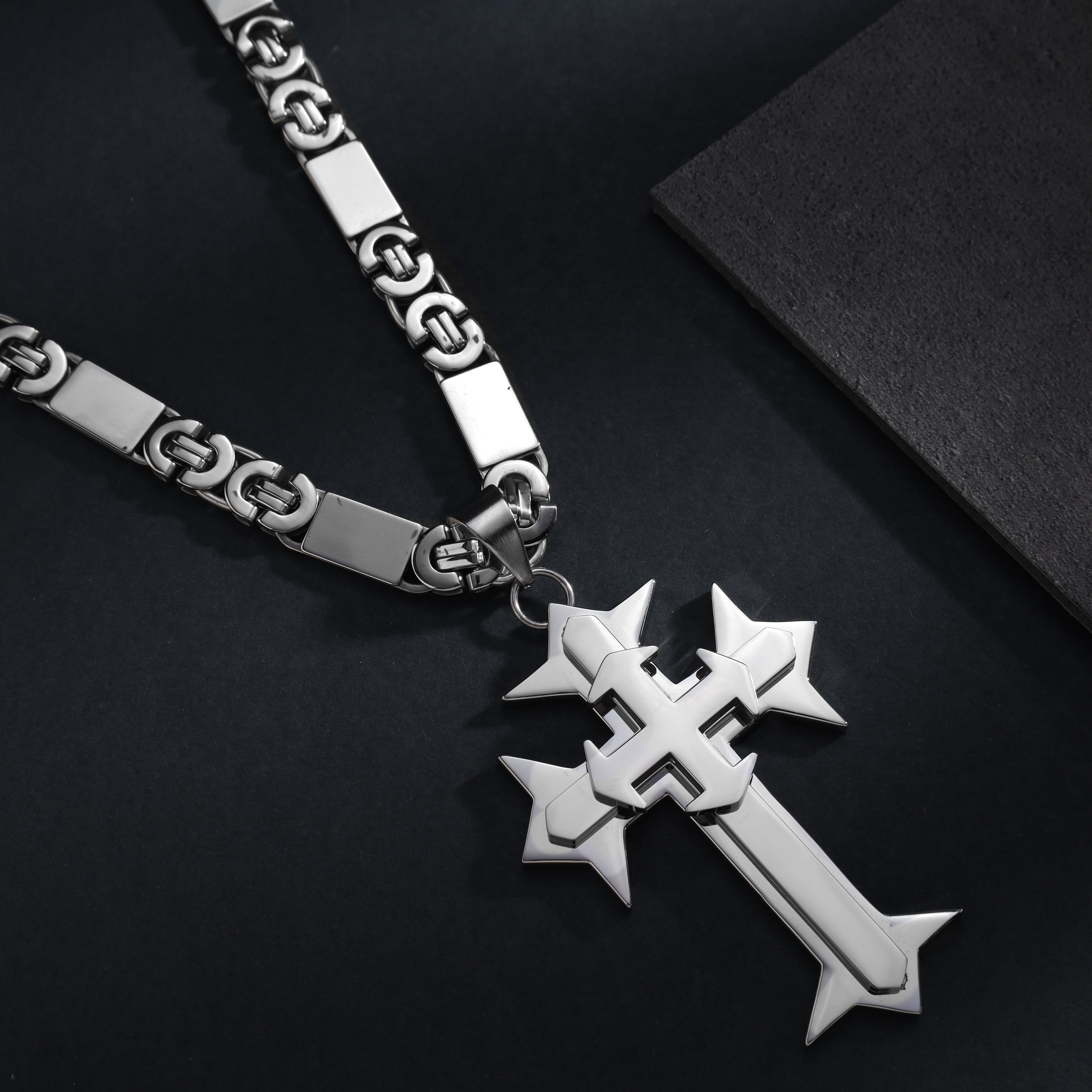 Sehr großer Kreuz Anhänger aus Edelstahl - Taipan Schmuck