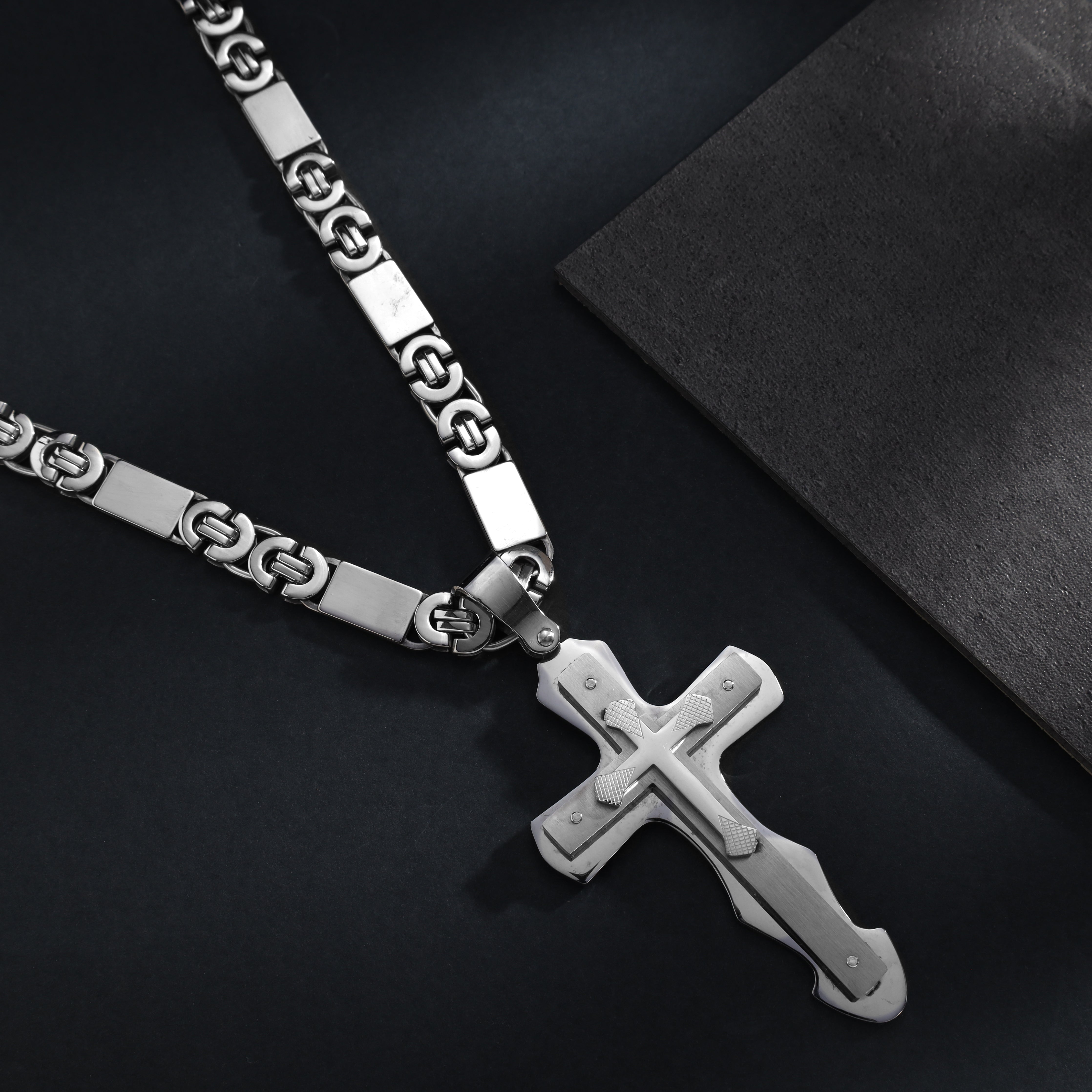 Sehr großer Kreuz Anhänger aus Edelstahl - Taipan Schmuck