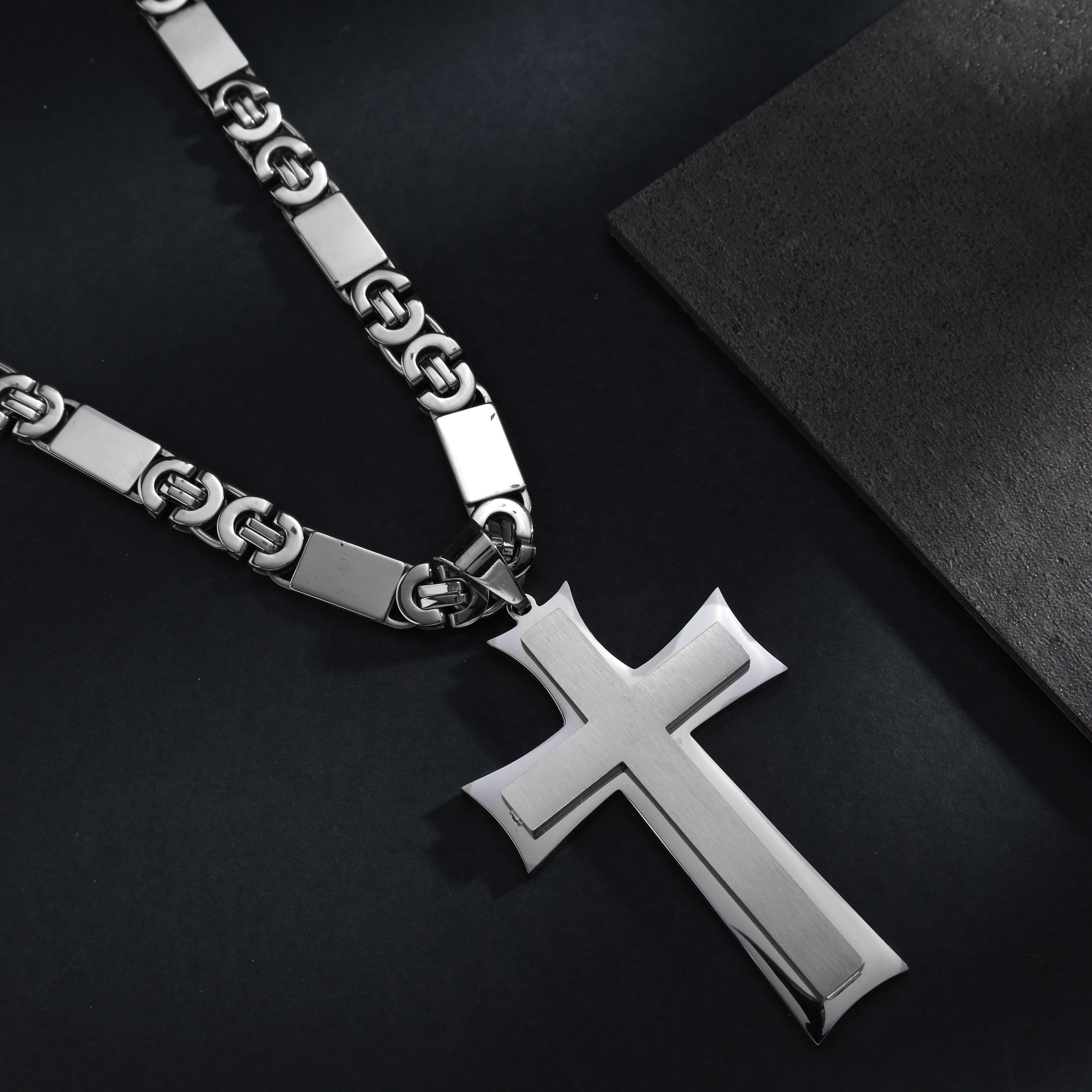 Sehr Großer Kreuz Anhänger aus Edelstahl - Taipan Schmuck